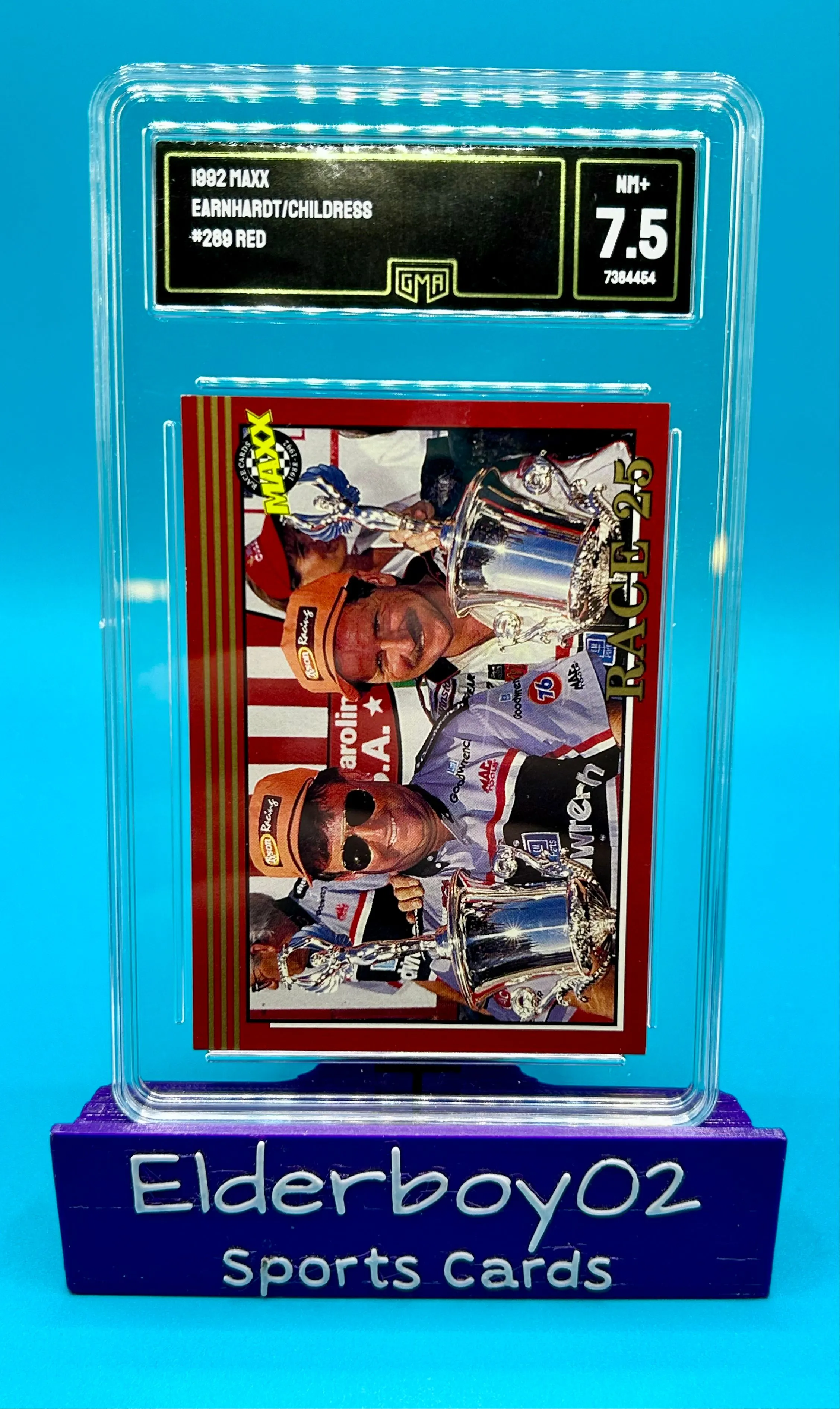 Product image for Dale Earnhardt Sr Graded Slab GMA 7.5 Race 25 1992 Maxx Racing Nascar
