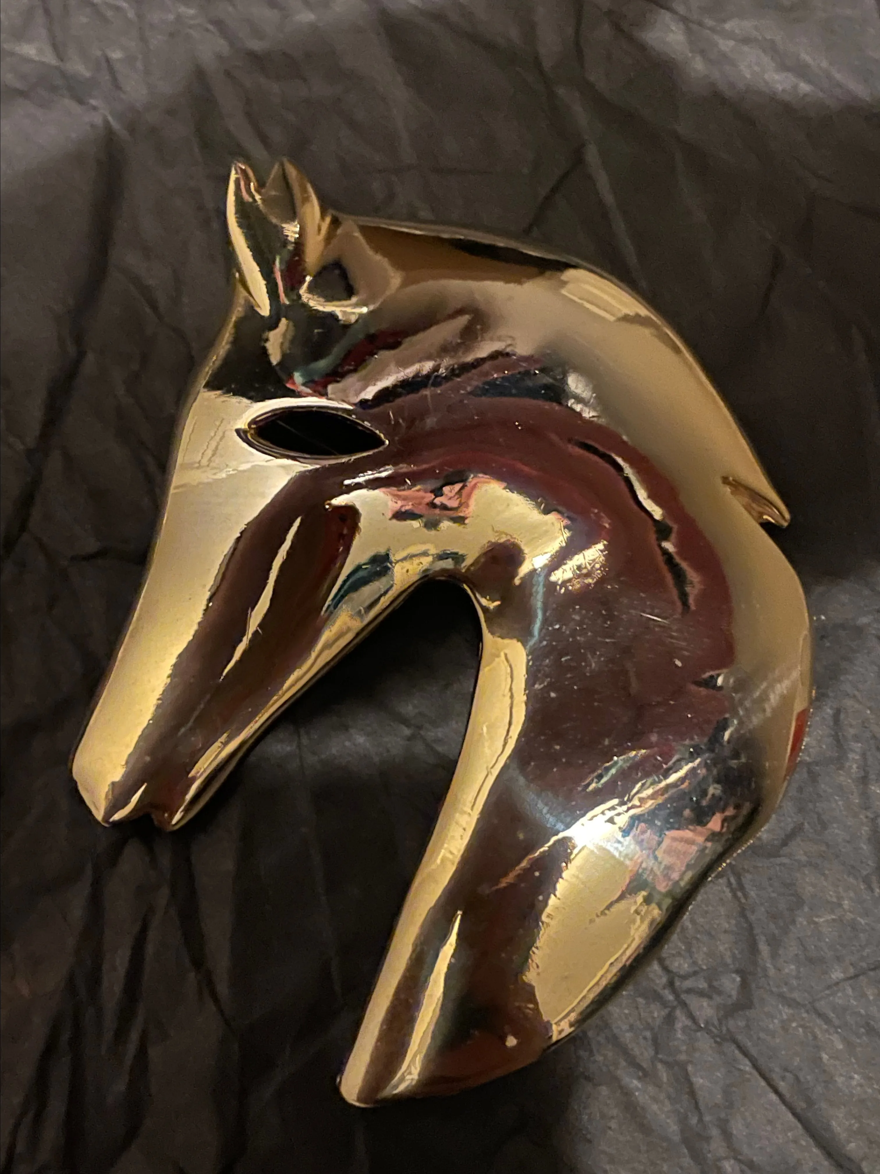 Product image for HUGE Horse Head Signed Modernist Brooch