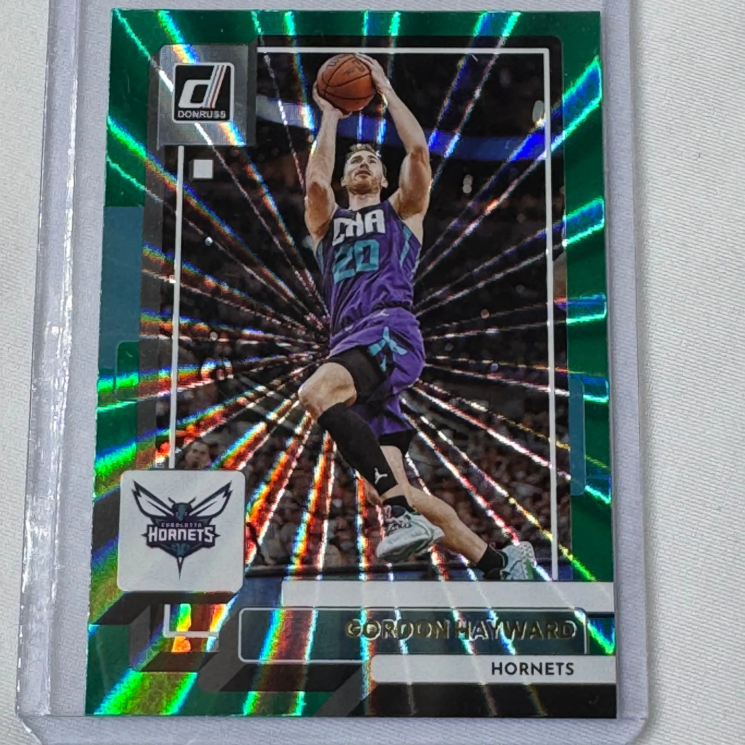 Product image for Gordon Hayward 2022-23 Panini Donruss NBA Holo Green Laser #65 Charlotte Hornets