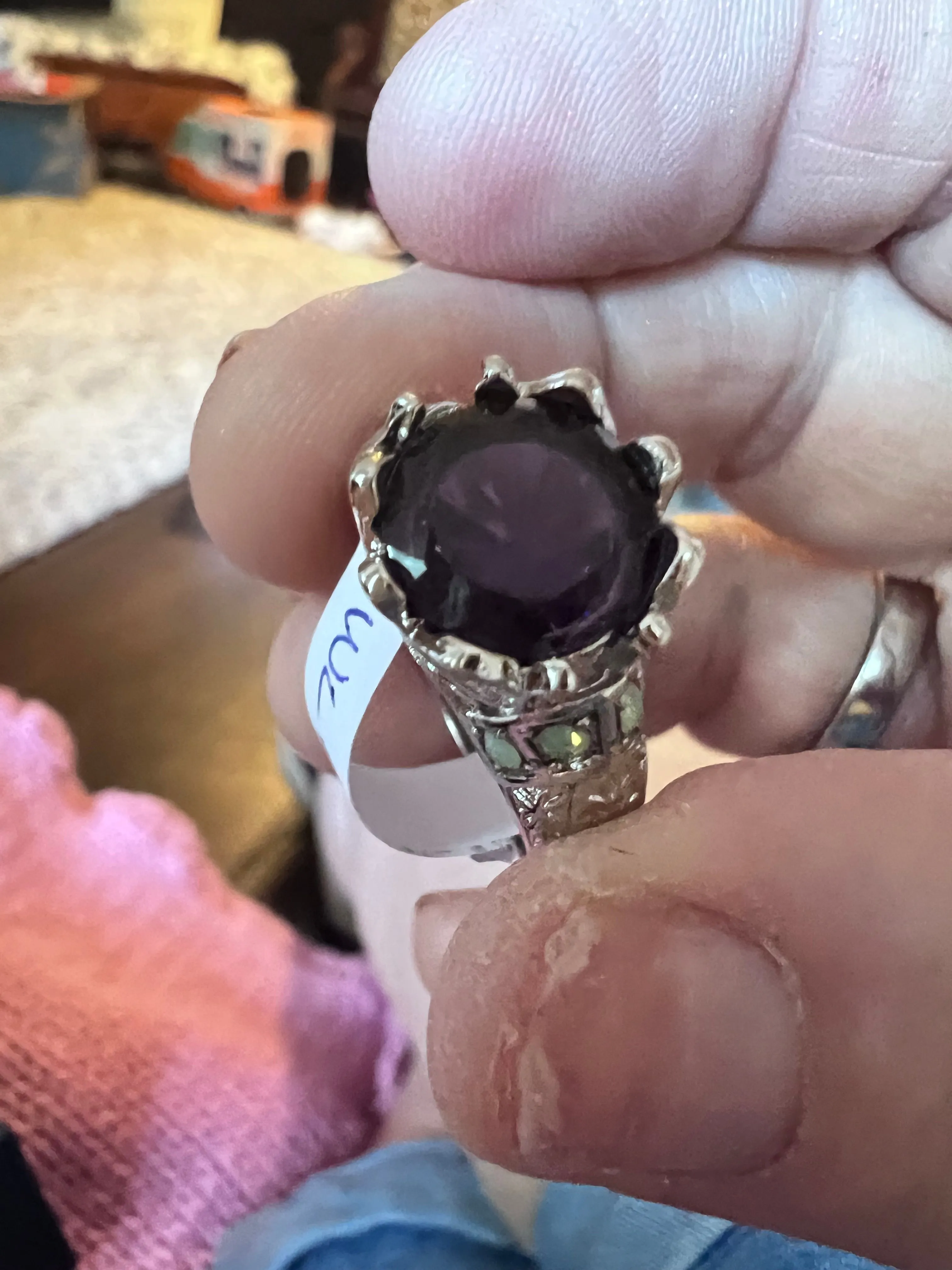 Product image for Amethyst round simulated ring #1