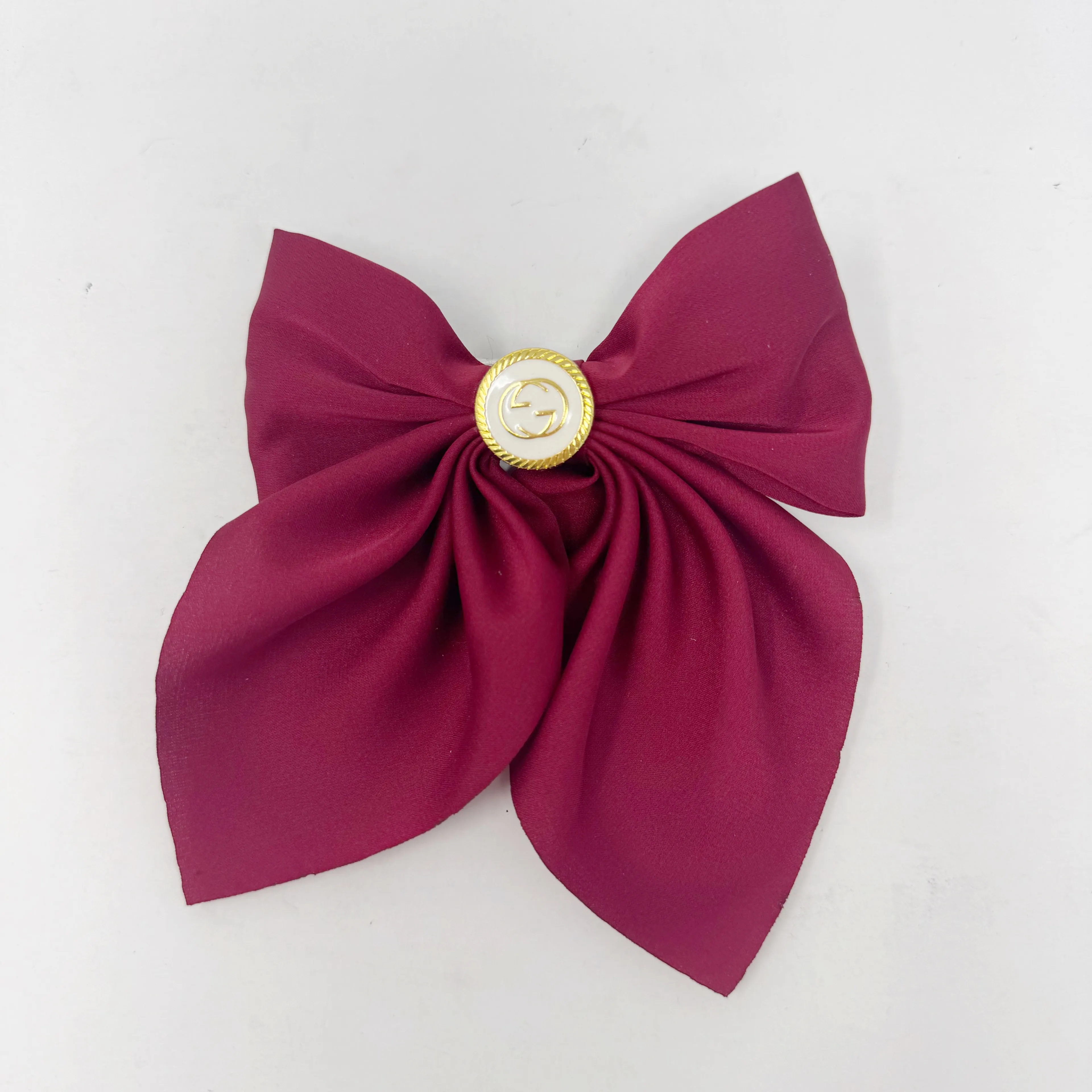 Product image for GUCCI Upcycled Burgundy Hair Bow