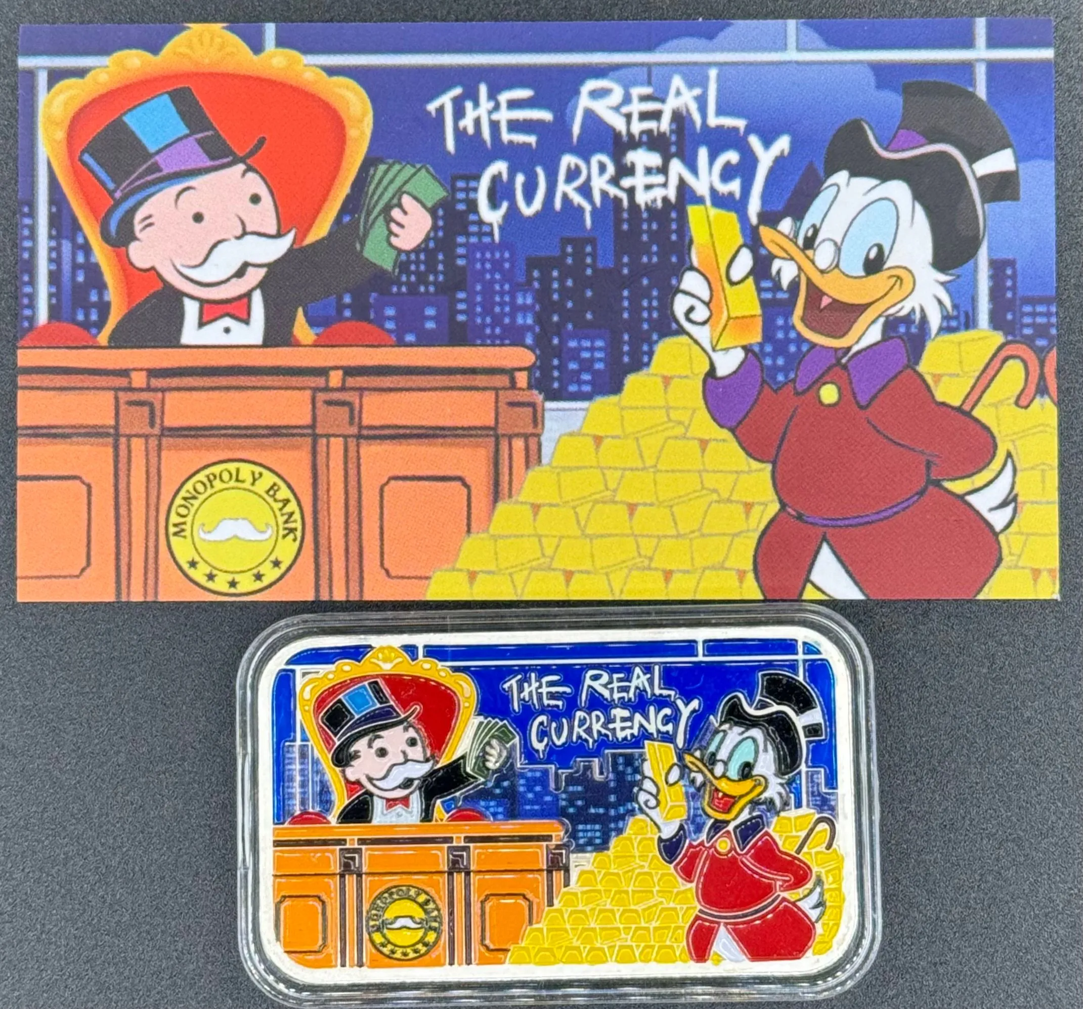 Product image for 1oz Scrooge McDuck & Monopoly Man Enameled Bar