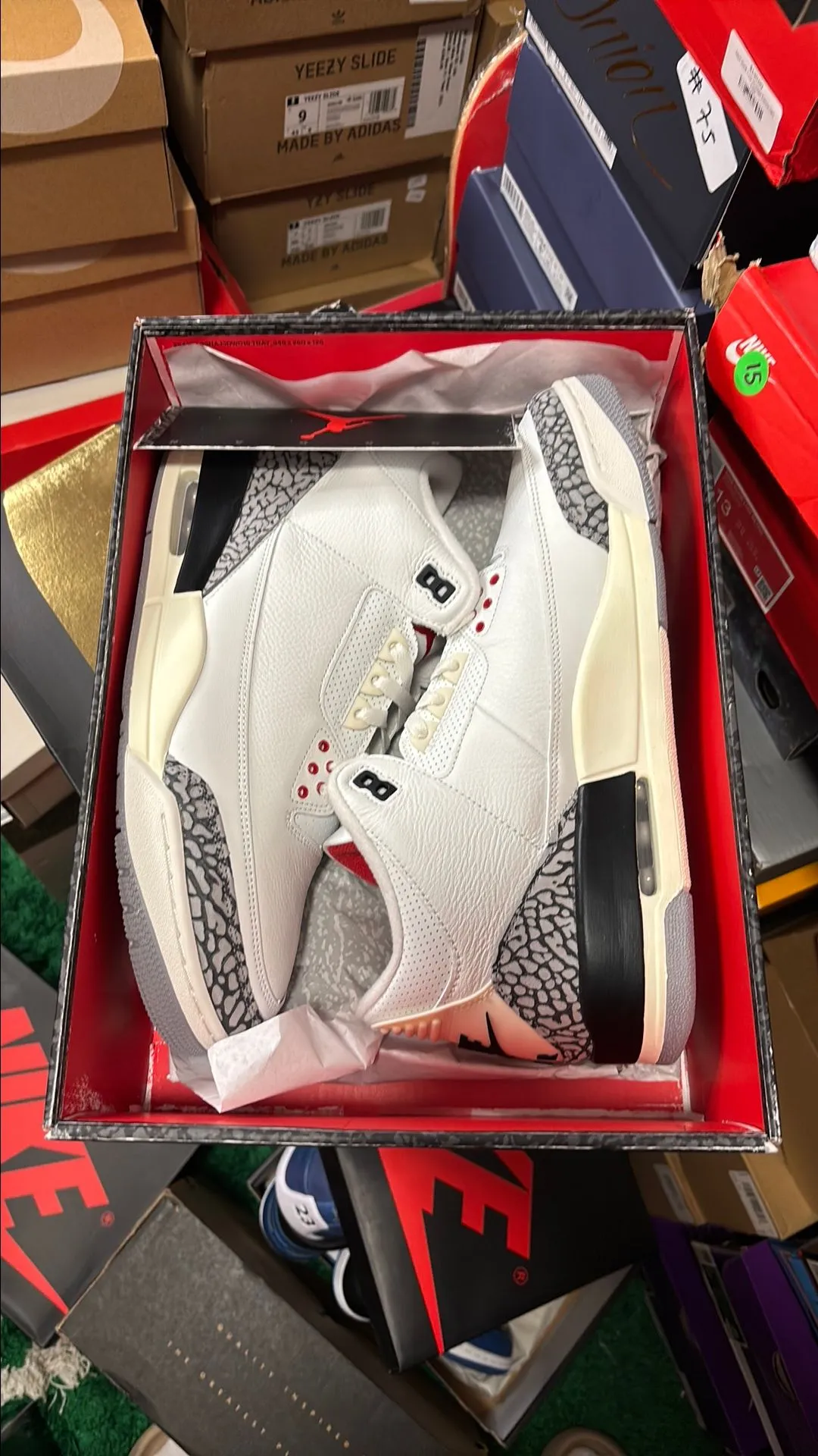 Product image for Jordan retro 3 white cement reimagined size 12