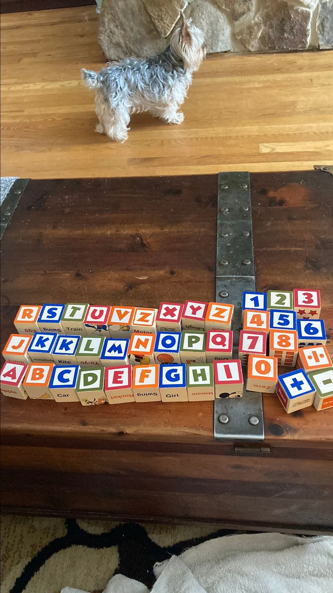 Product image for 55- Mickey Mouse Clubhouse wood alphabet blocks 1" square red blue orange green 39 blocks