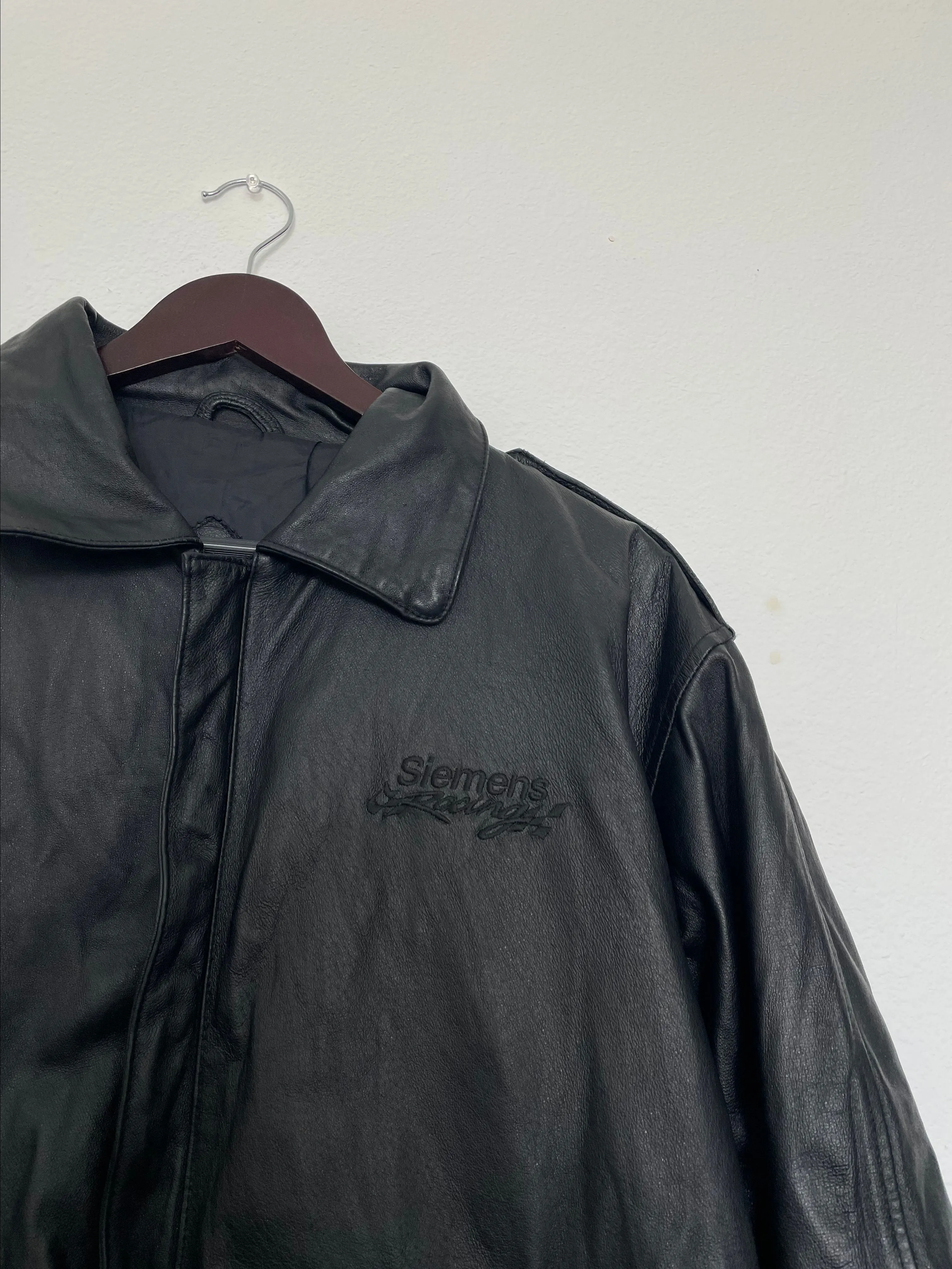 Product image for Vintage Siemens Racing black leather jacket