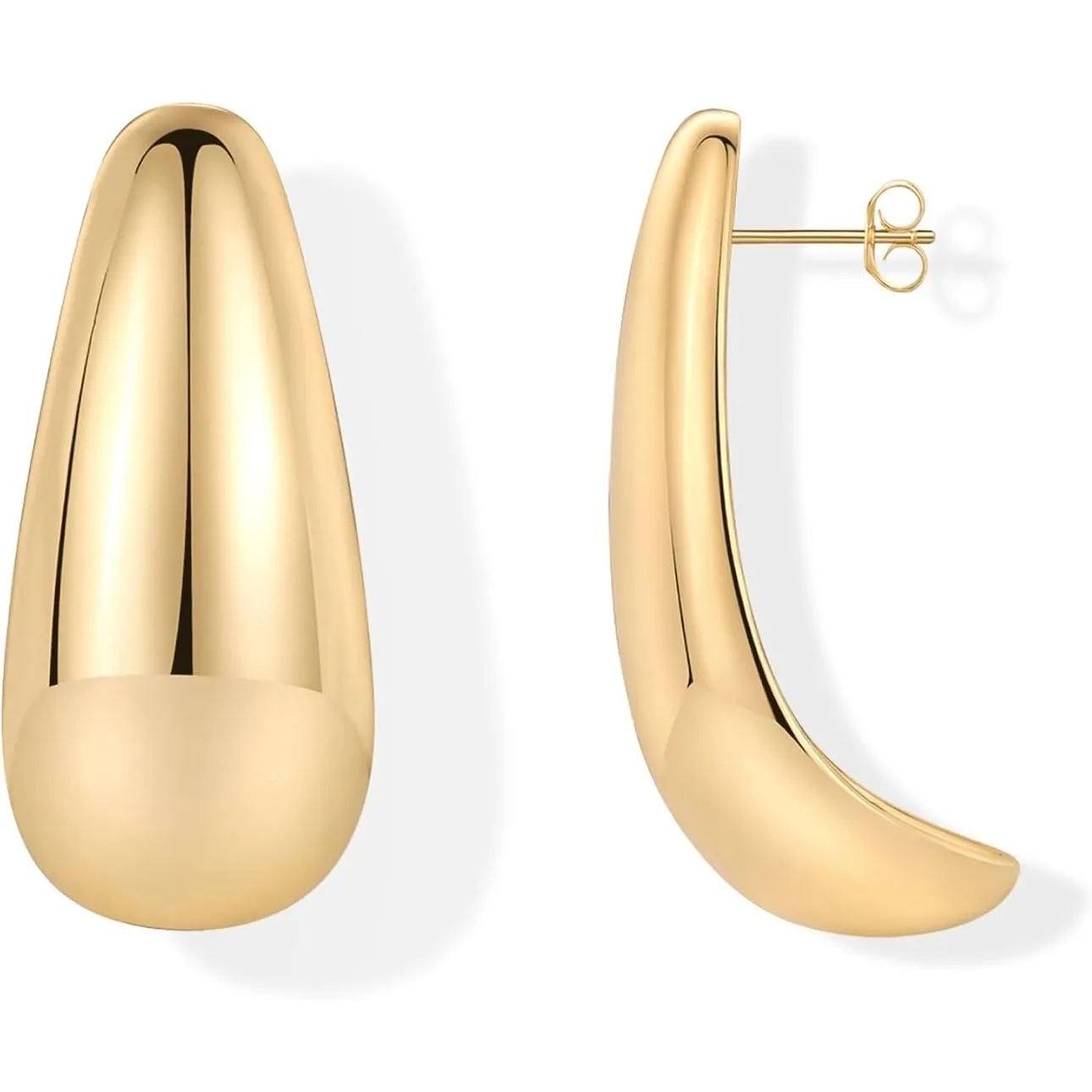 Product image for NIB 14K Gold Plated Sterling Silver Posts Statement Earrings