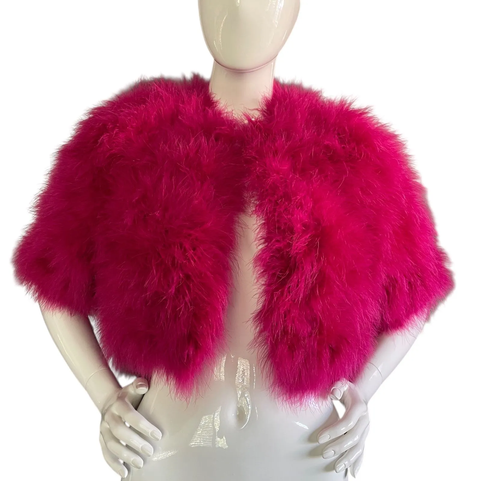 Product image for 1980s Hot Pink Marabou Coat by Adreene Landau