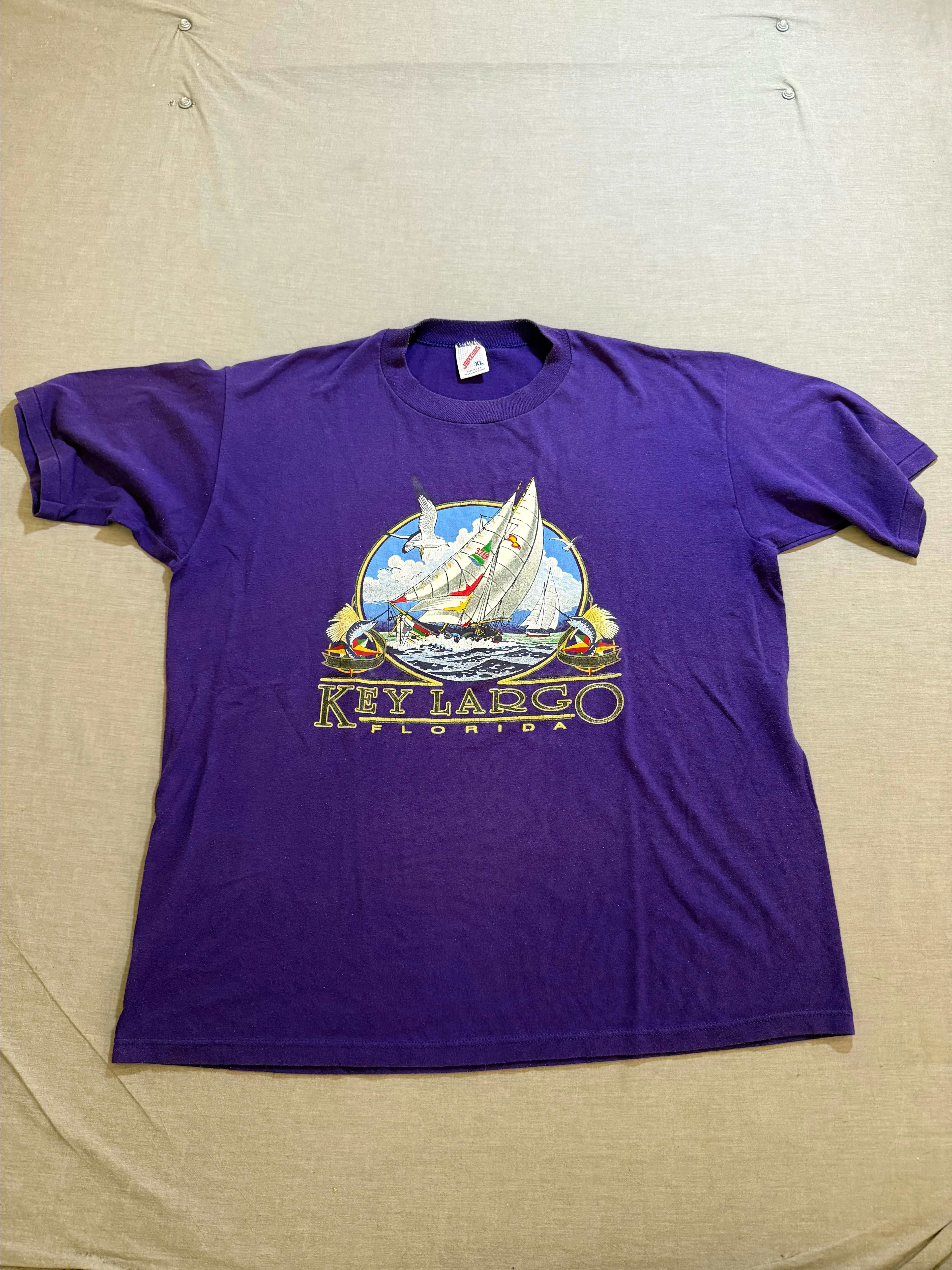 Product image for Vintage jeerzees key largo shirt men's xl purple short sleeve