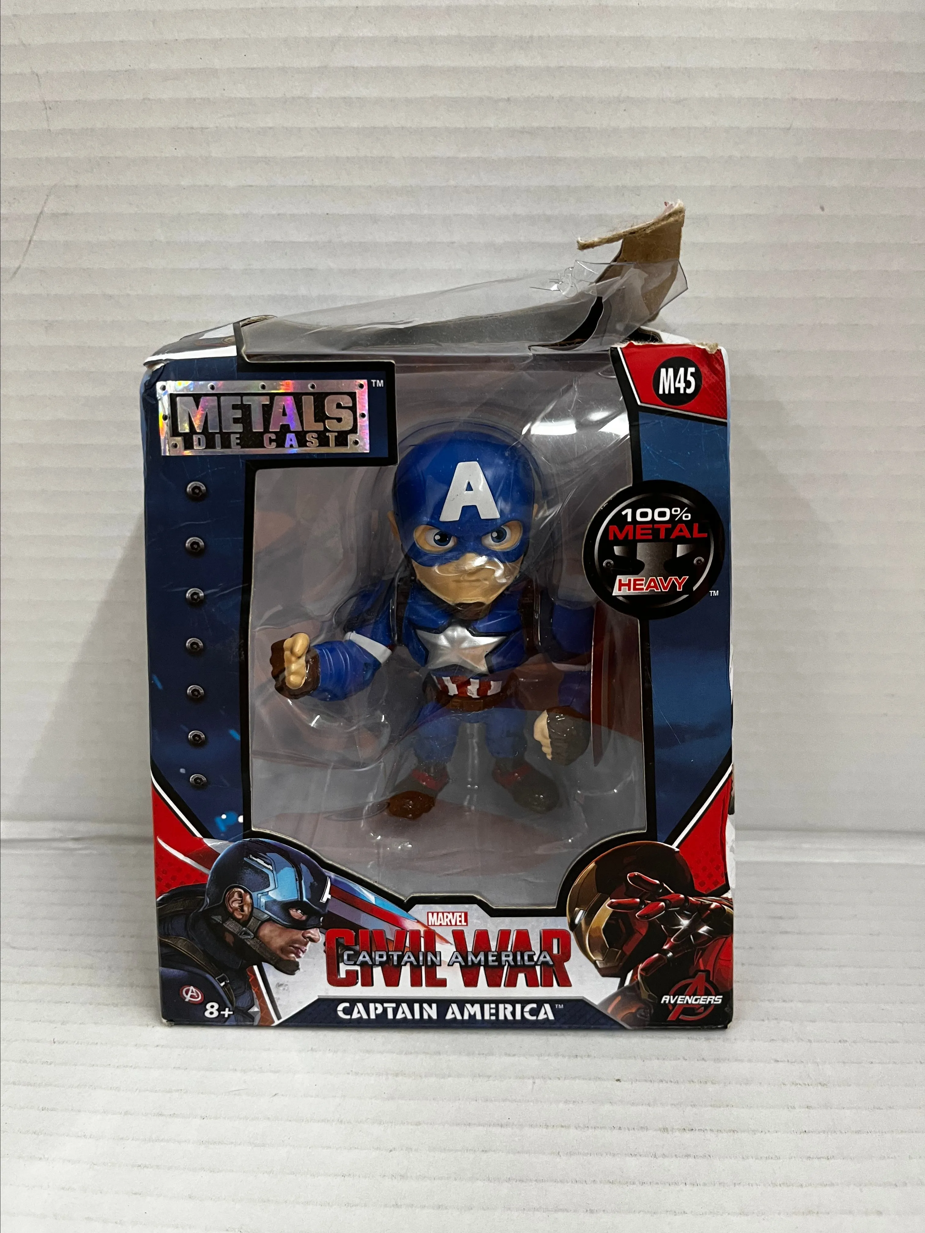 Product image for 2016 Jada Toys Metals Die Cast M45  Marvel Civil War Captain America 4" Figure