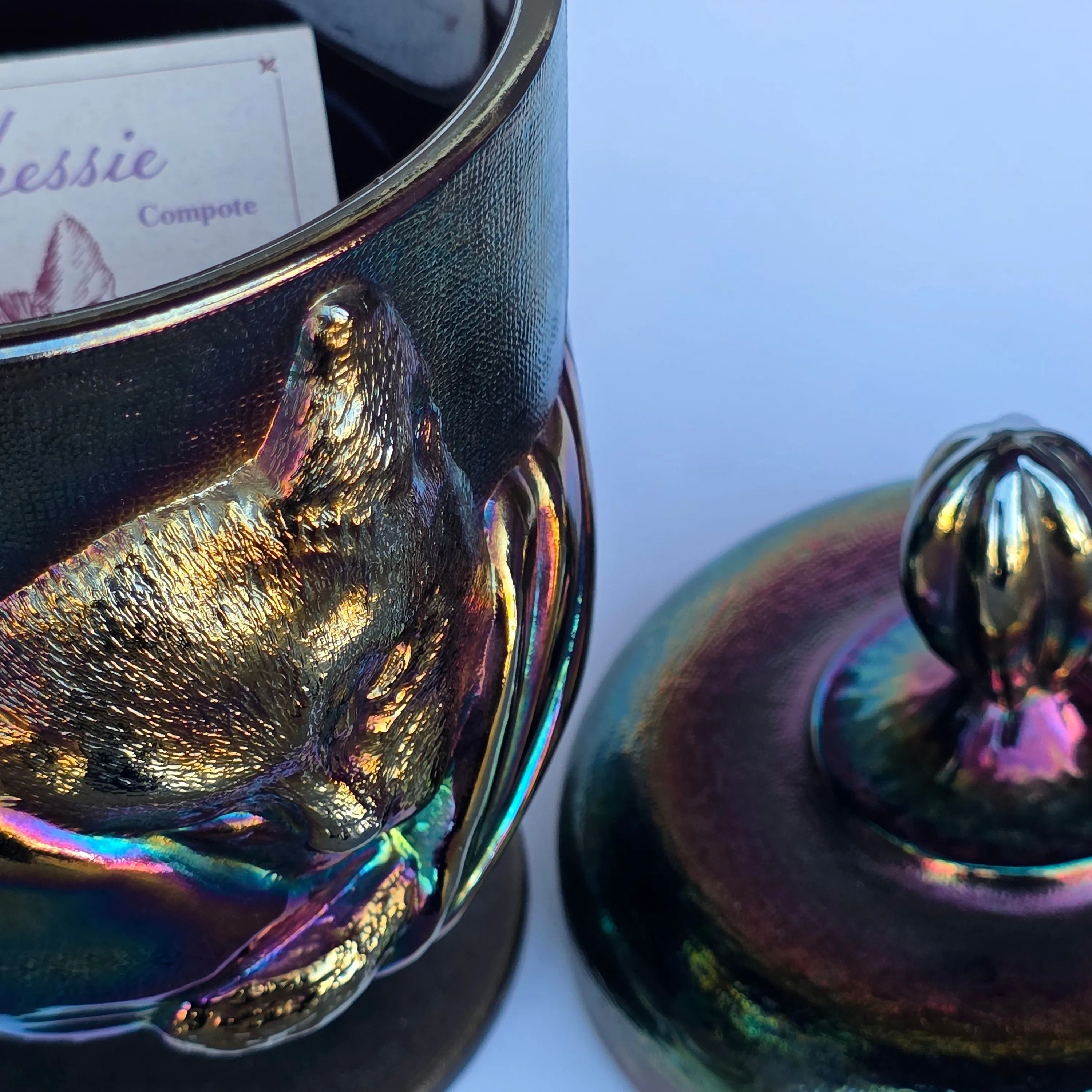 Product image for Fenton Cheese carnival glass compote 