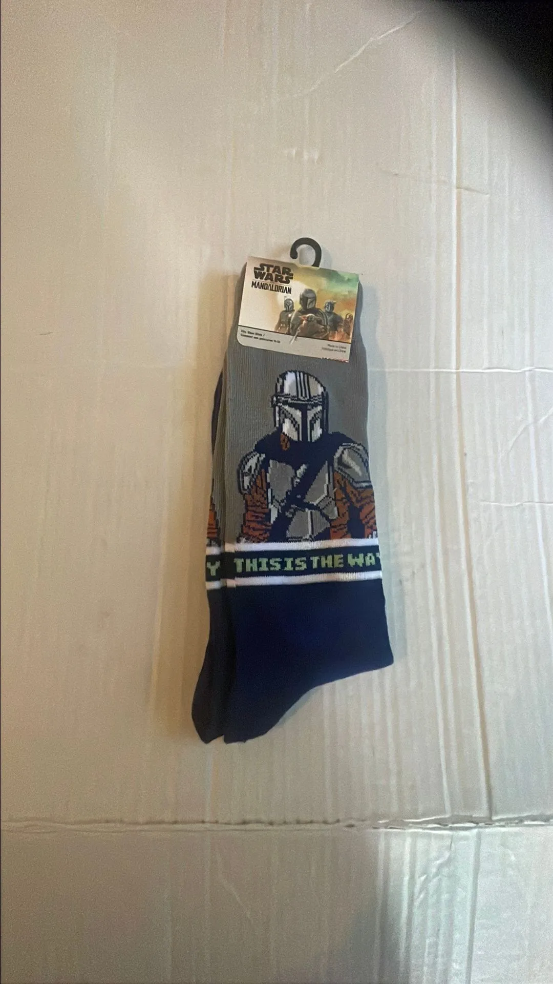 Product image for Star Wars the Mandalorian this is the way socks size 6 to 12 adult