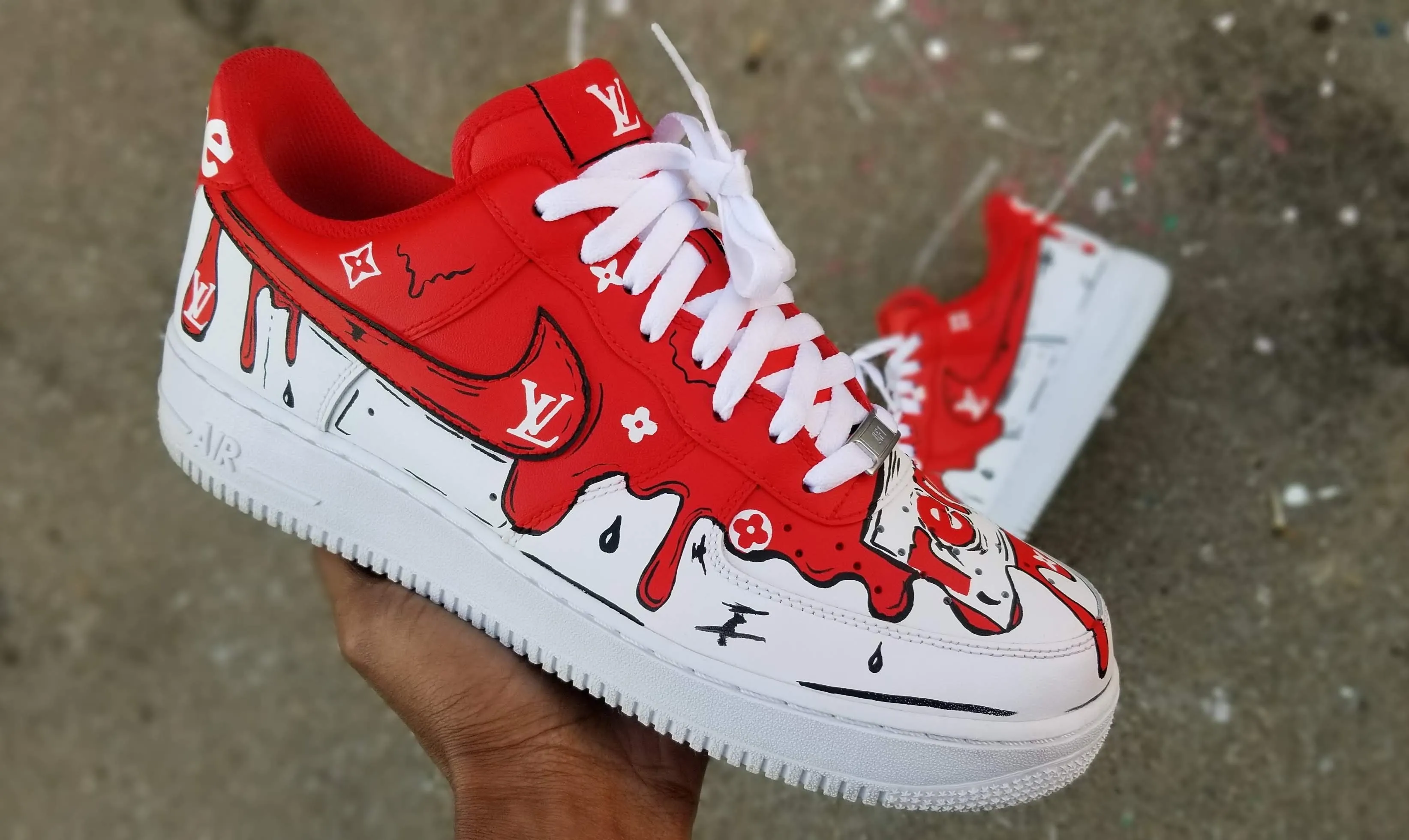 Product image for Custom Designer Drip Red | Available in All Sizes