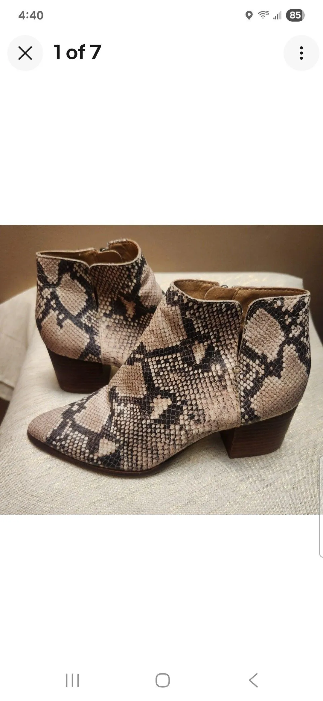 Product image for 078. Pre Loved Size 7.5 Lucky Brand Ankle Boots Jeisa Leather Snake Print Boots Booties Women’s