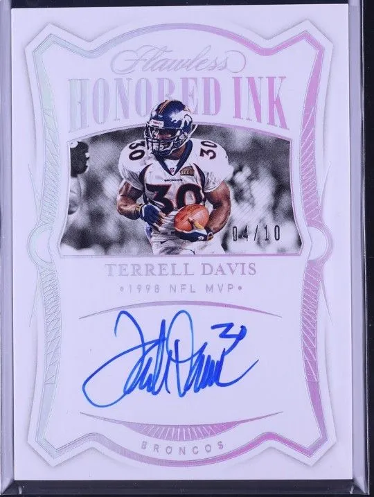 Product image for 2020 Panini Flawless Honored Ink Silver Terrell Davis AUTO /10 #HI-TDA