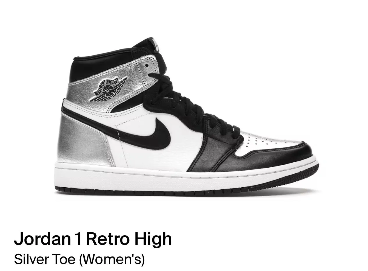 Product image for Jordan 1 Retro High Silver Toe 7W (5.5M)