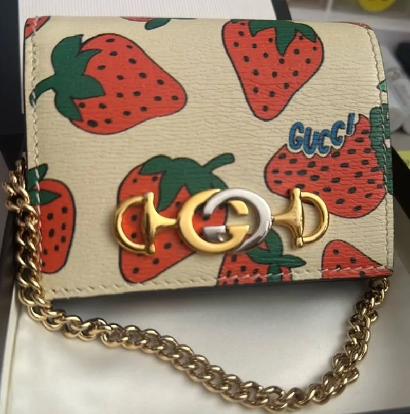 Product image for GUCCI STRAWBERRY WALLET ON CHAIN 9.8/10 with full inclusion LIMITED EDITION