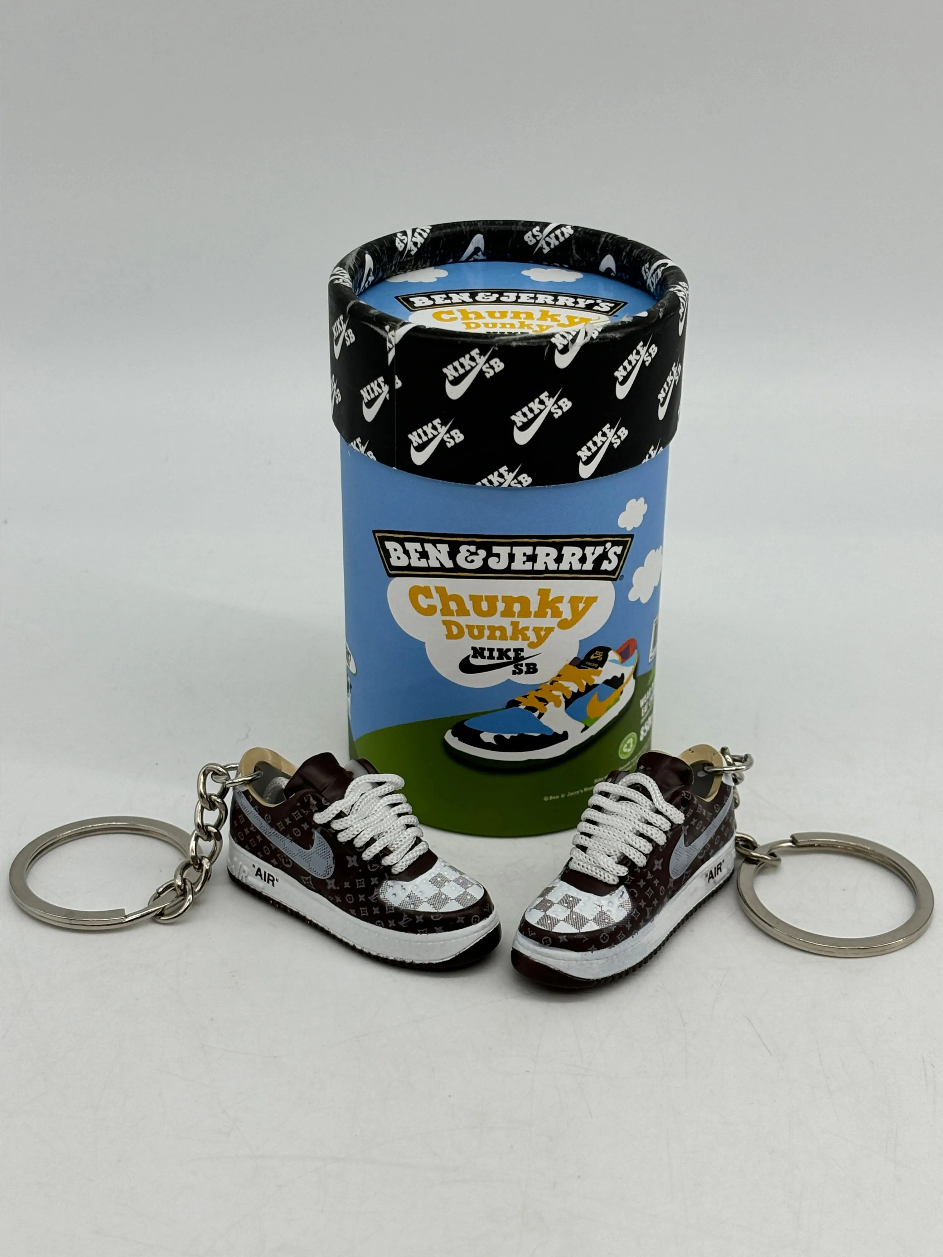 Mini Sneaker Fashion Keychain Nike and LV with Realistic Features