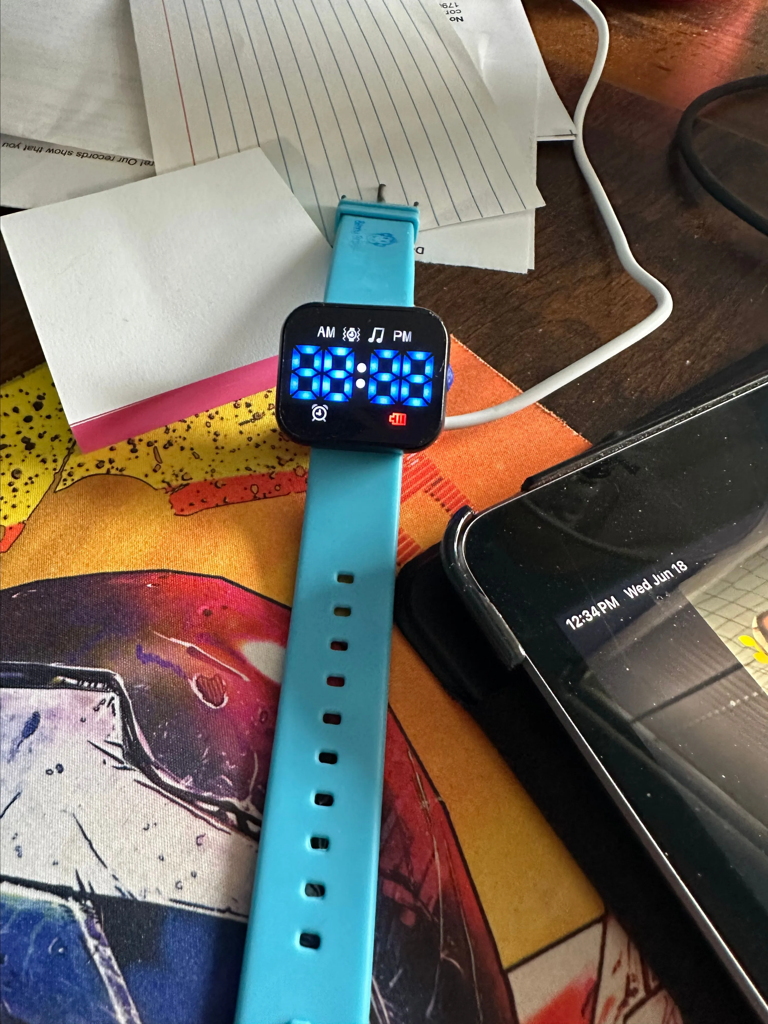 Product image for Benny Bradley’s Potty Training Watch Blue Band Magnetic Charger Reminder Alarm
