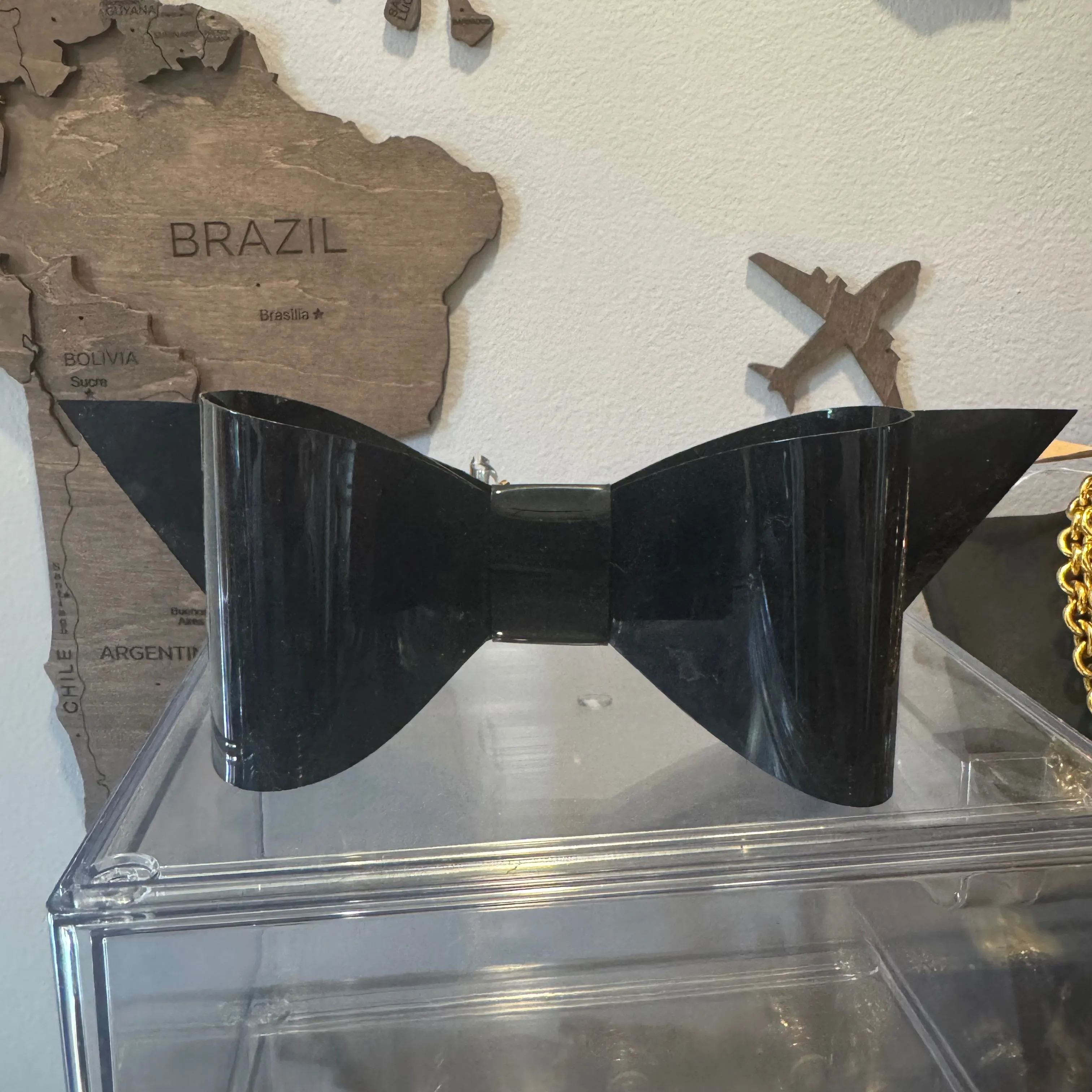 Product image for 38 Chanel Vintage Black Bow Barrette 80s