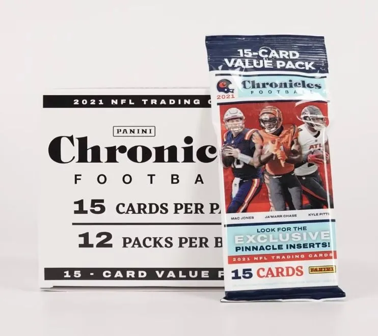 Product image for 🏈 2021 Panini Chronicles Football Jumbo Pack (15 cards) | Pinnacle Inserts