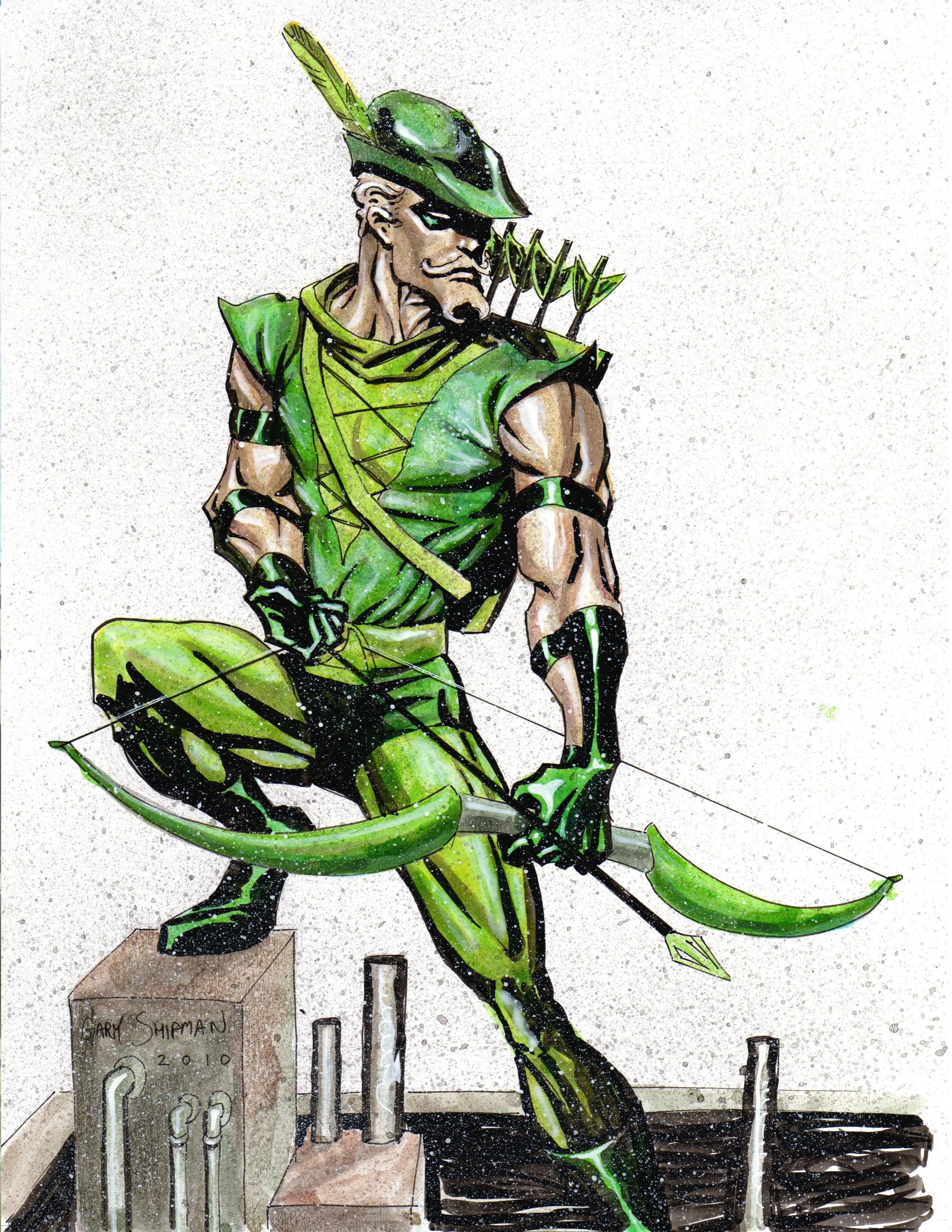 Product image for P Art Print | Green Arrow 8.5" 11" Signed by Gary Shipman