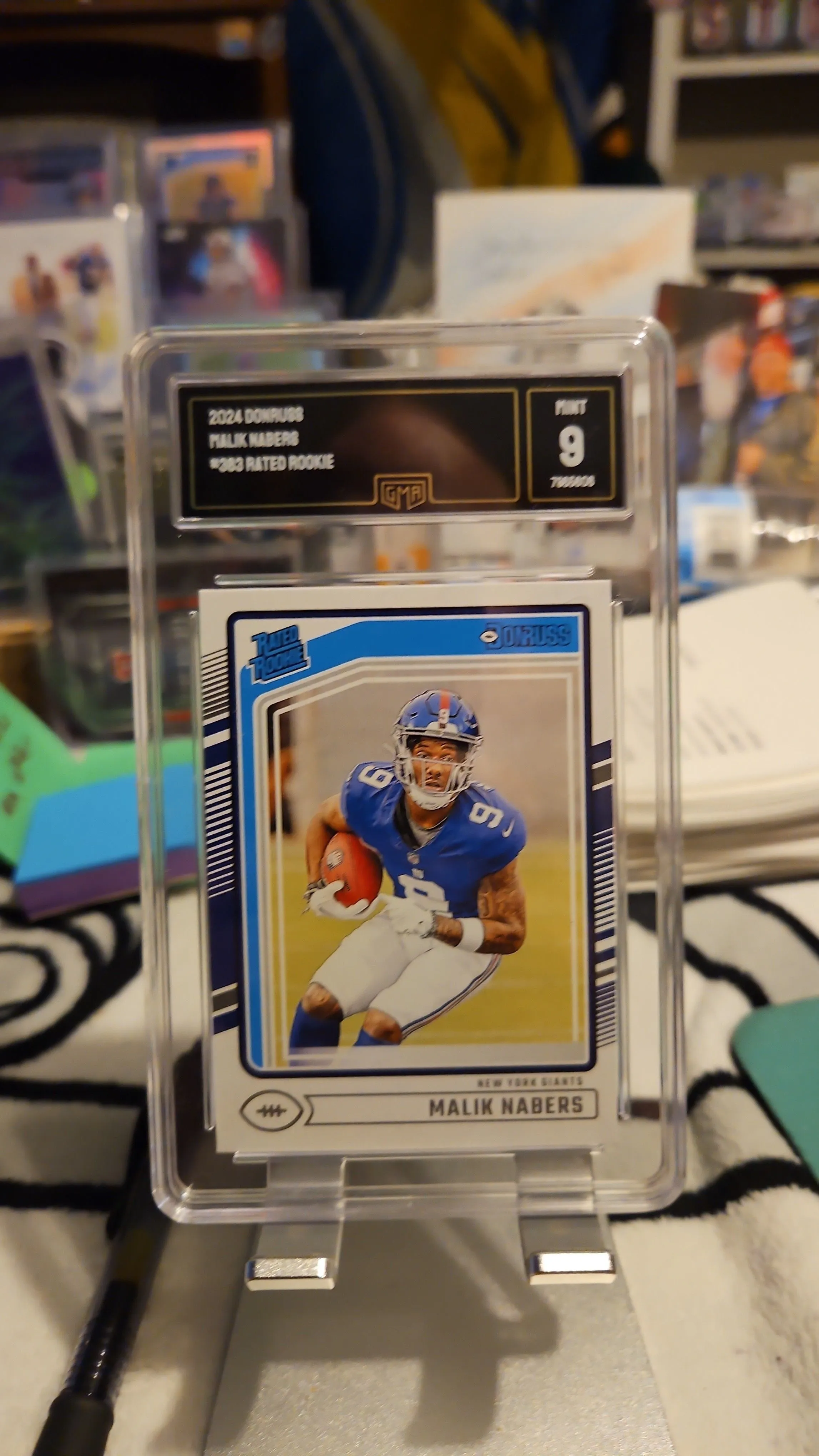 Product image for Malik Nabers Rookie Slab..GMA 9....2024 Donruss Rated Rookie...Giants