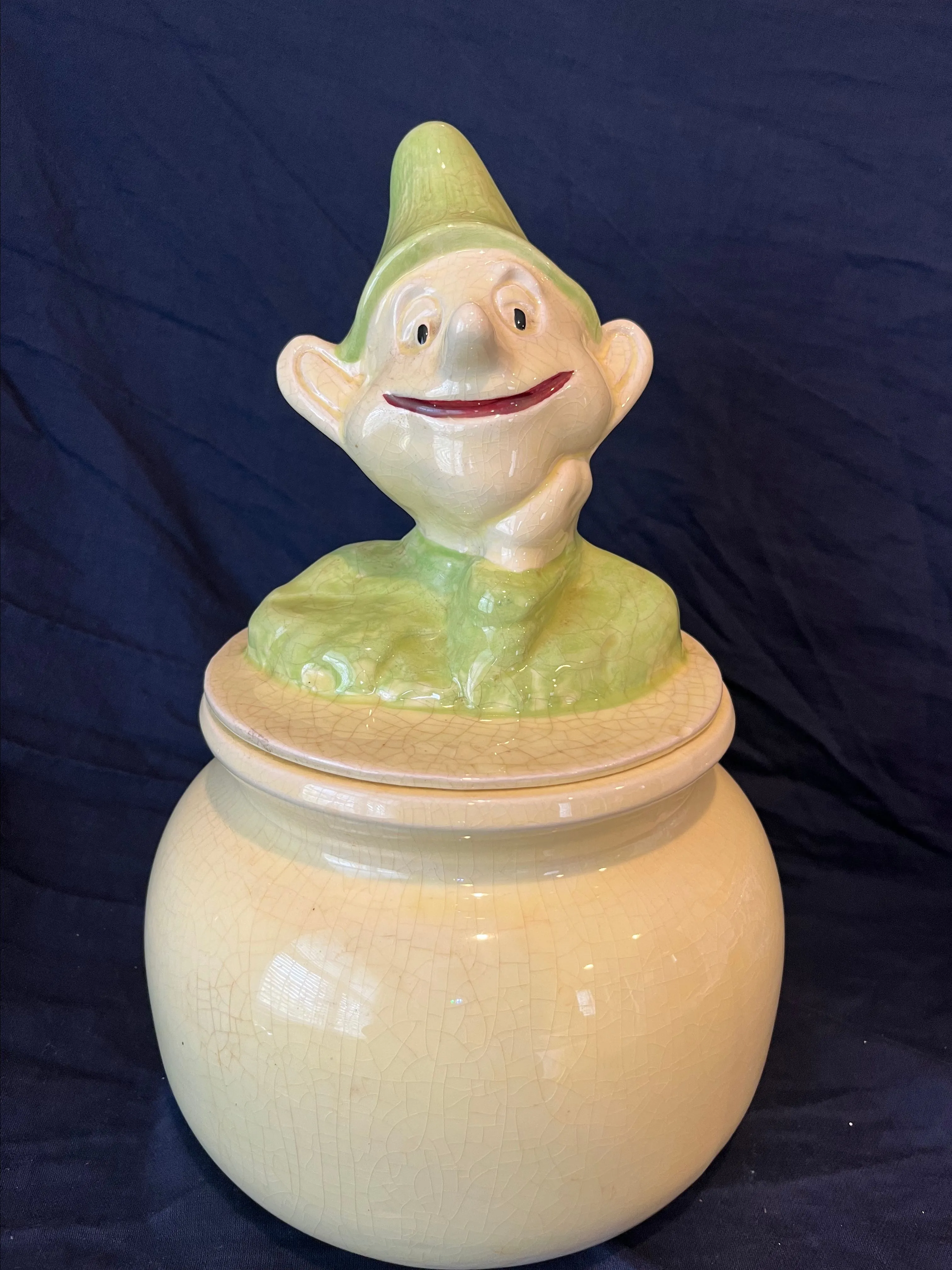 Product image for Vintage Smiling Leprechaun Cookie Jar Doranne of California Elf Pixie
