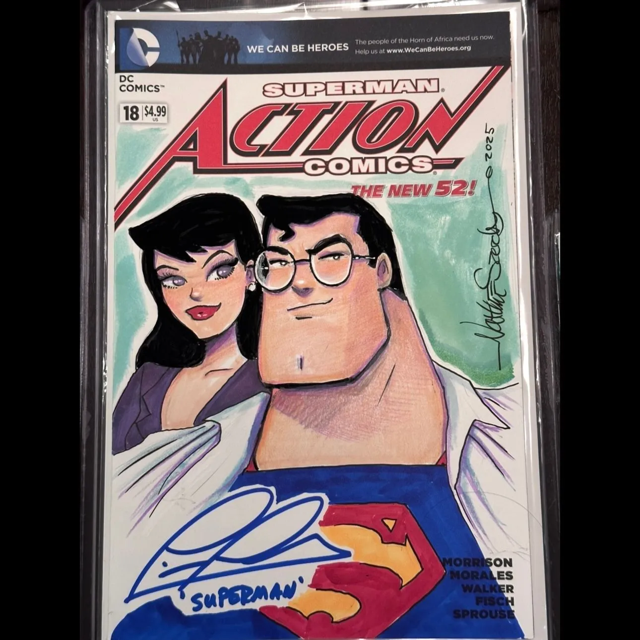 Product image for 1. Action comics sketch cover signed by Voice of Superman: Tim Daly & Szerdy