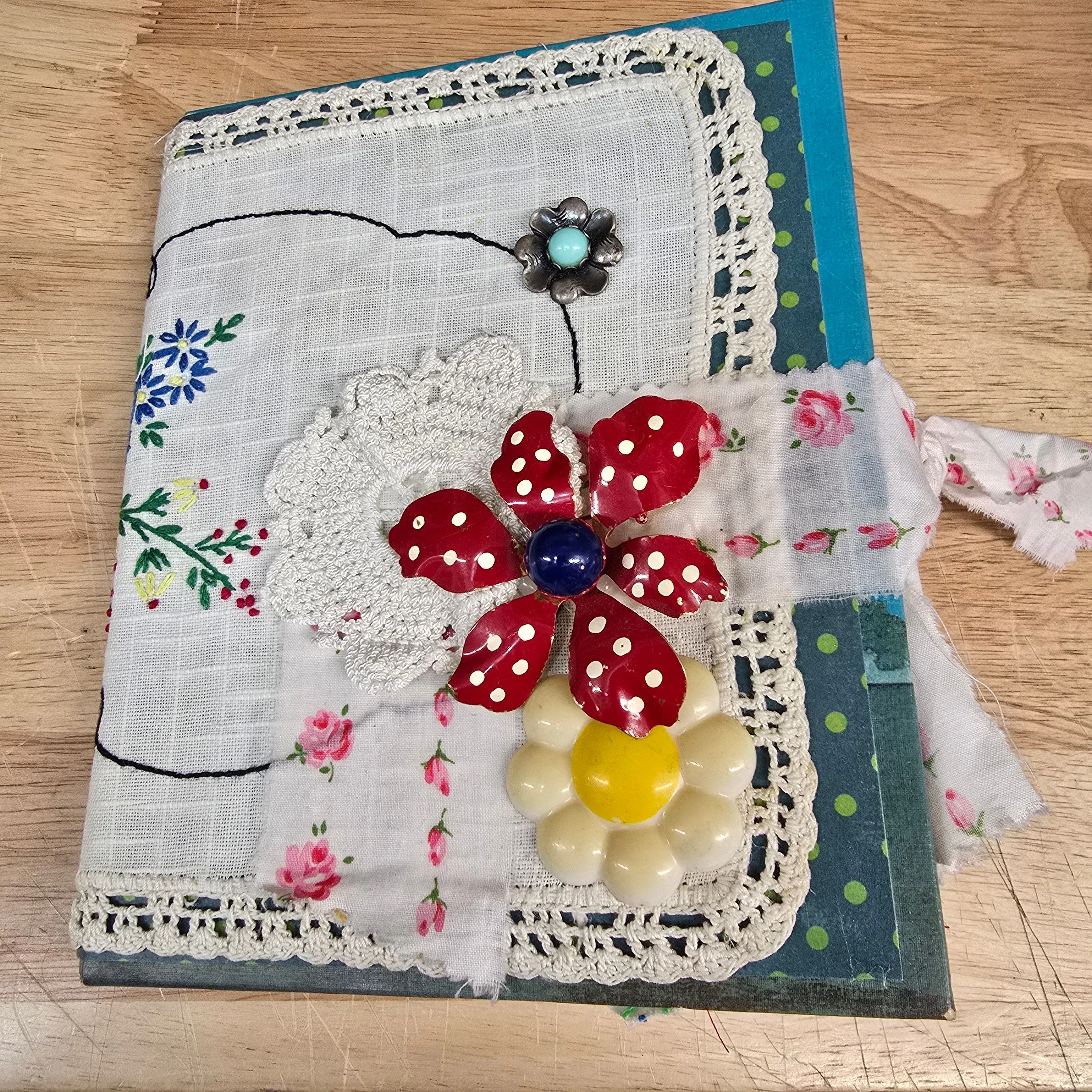 Product image for Beautiful Vintage Floral themed Junk Journal from Upcycled Storybook
