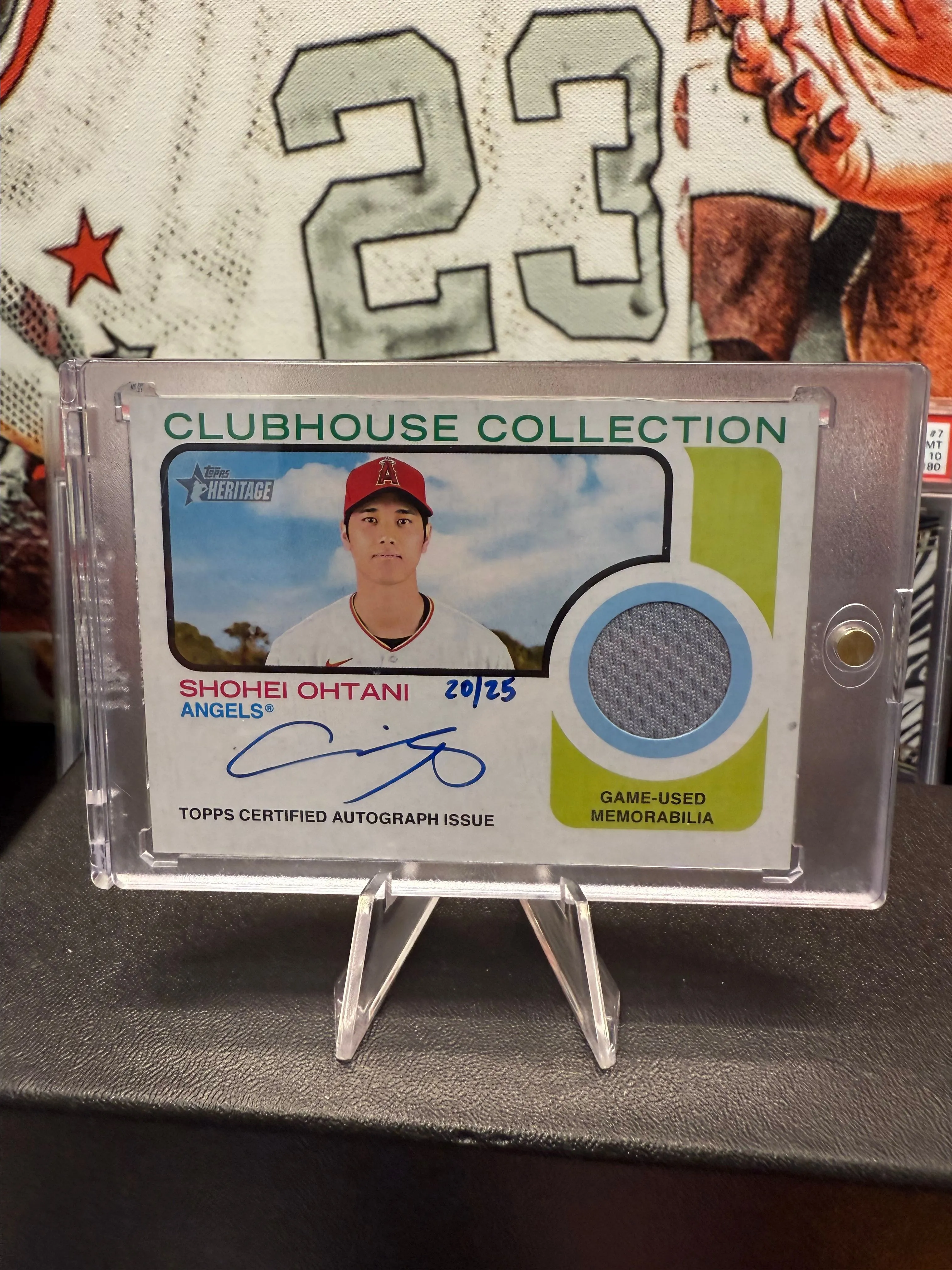 Product image for Shohei Ohtani heritage on card auto game used jersey 20/25
