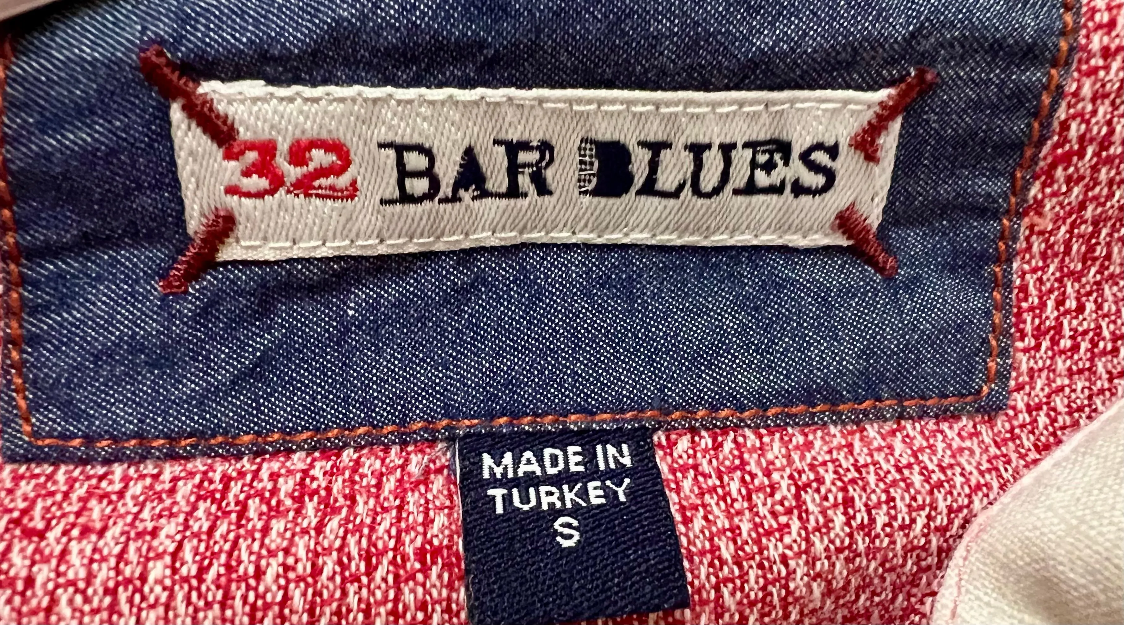Product image for 32 Bar Blues men's small  70% Linen button down