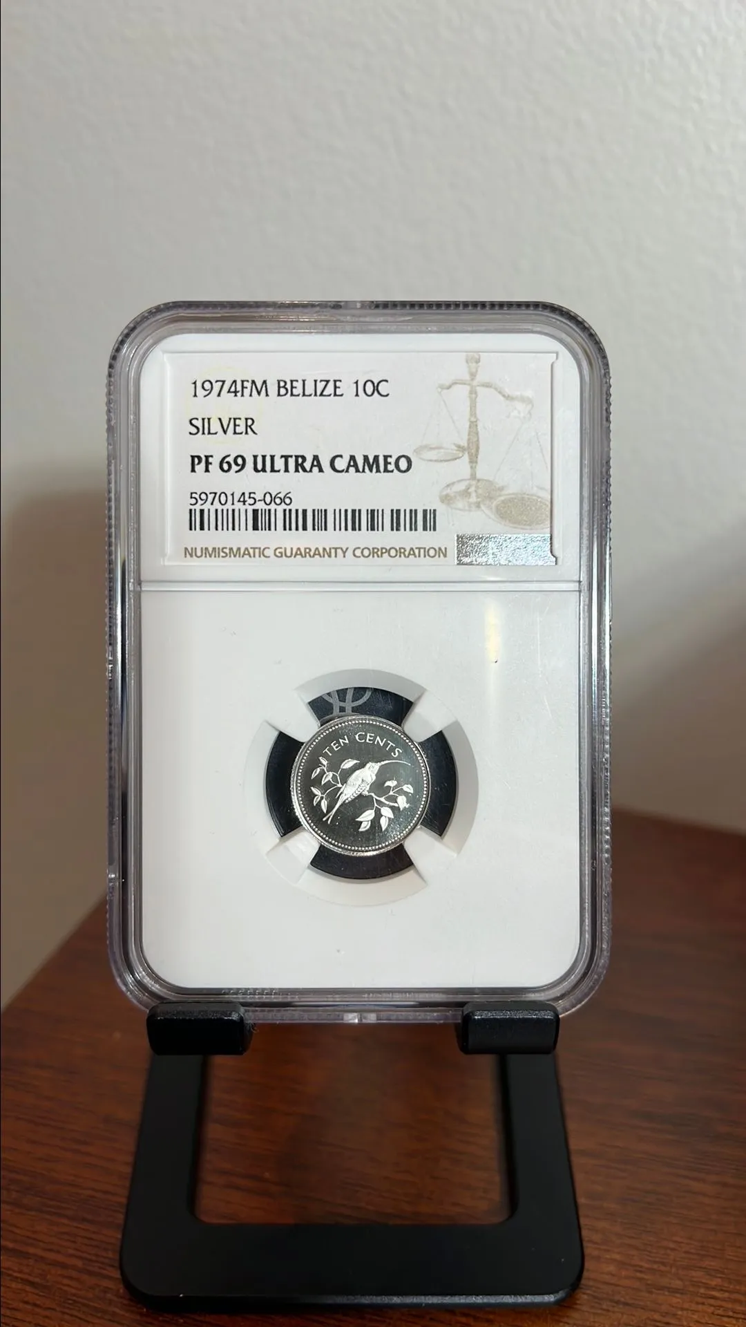 Product image for 1974 Belize 10c PF69 Ultra Cameo NGC Foreign Silver
