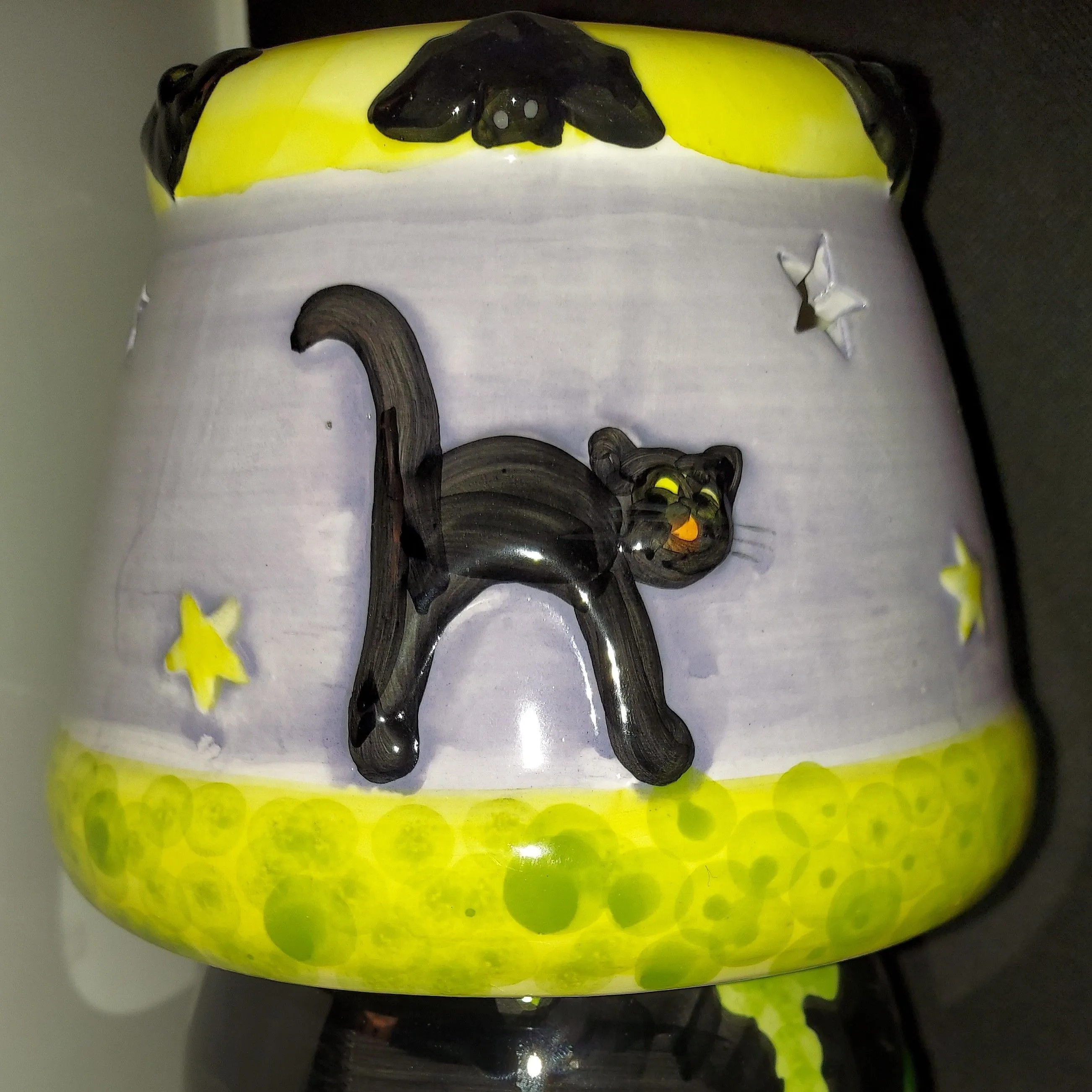 Product image for Vintage Black Cat Candle Lamp With box