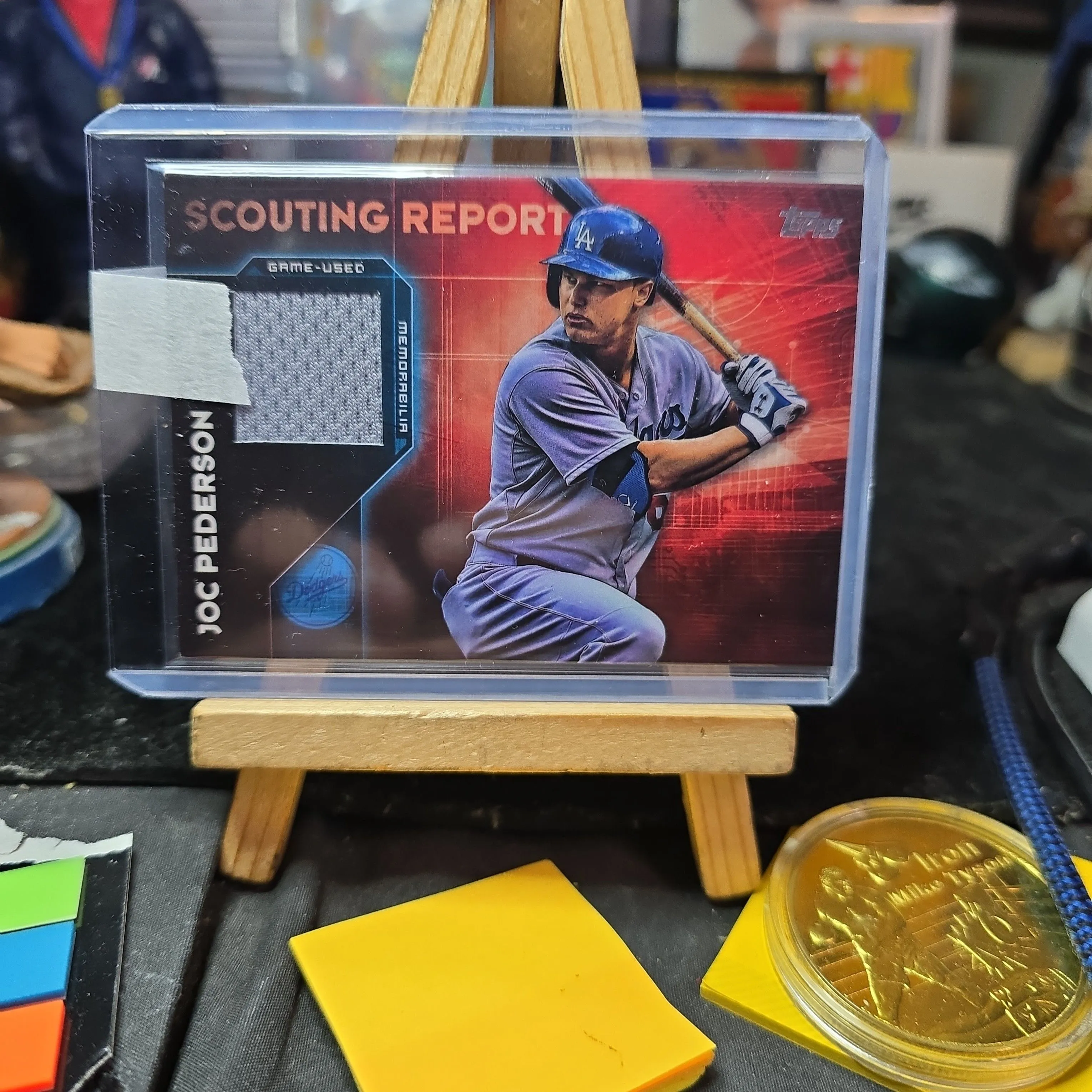 Product image for 2016 topps scouting report JOC PEDERSON game-used patch (2nd yr)