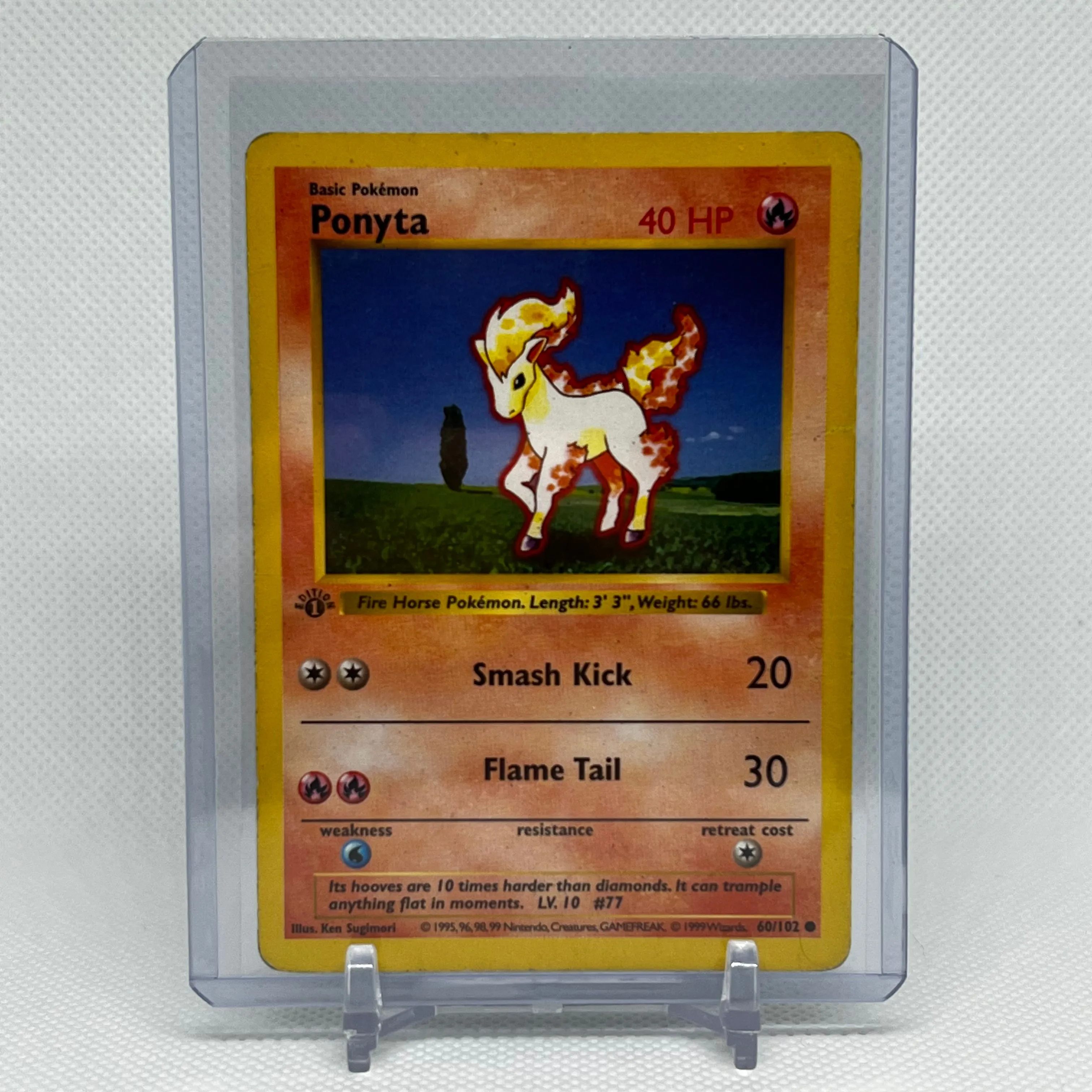 Product image for 1999 First Edition Base Set Shadowless Ponyta Pokémon Card #60/102