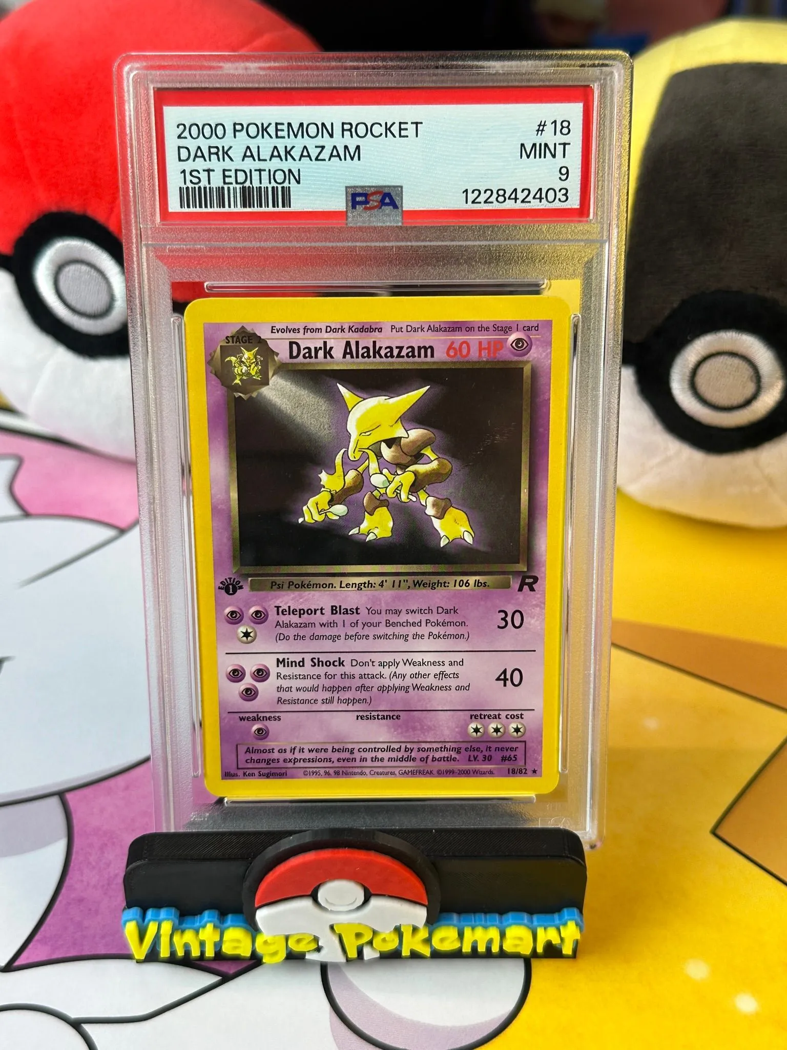2000 Pokemon Rocket Dark Alakazam 1St Edition PSA MINT 9  Whatnot: Shop,  Sell, Connect