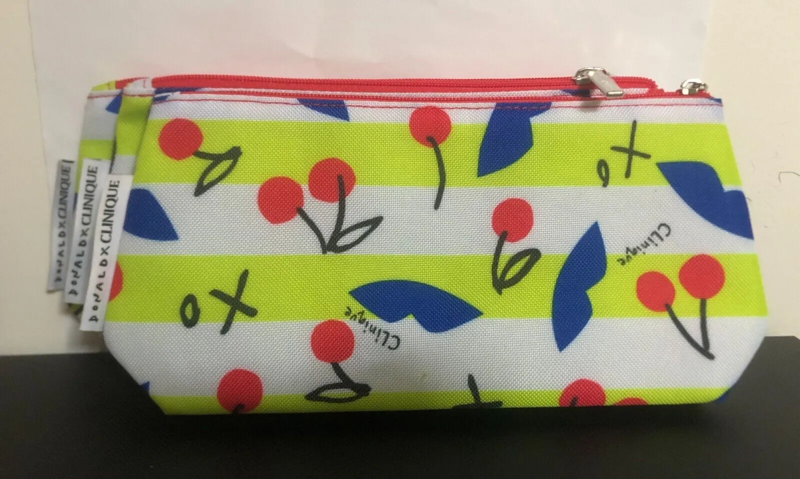 Product image for X3 Clinique Cosmetic Beauty Makeup Skincare Travel Gift Cherry Green Bag