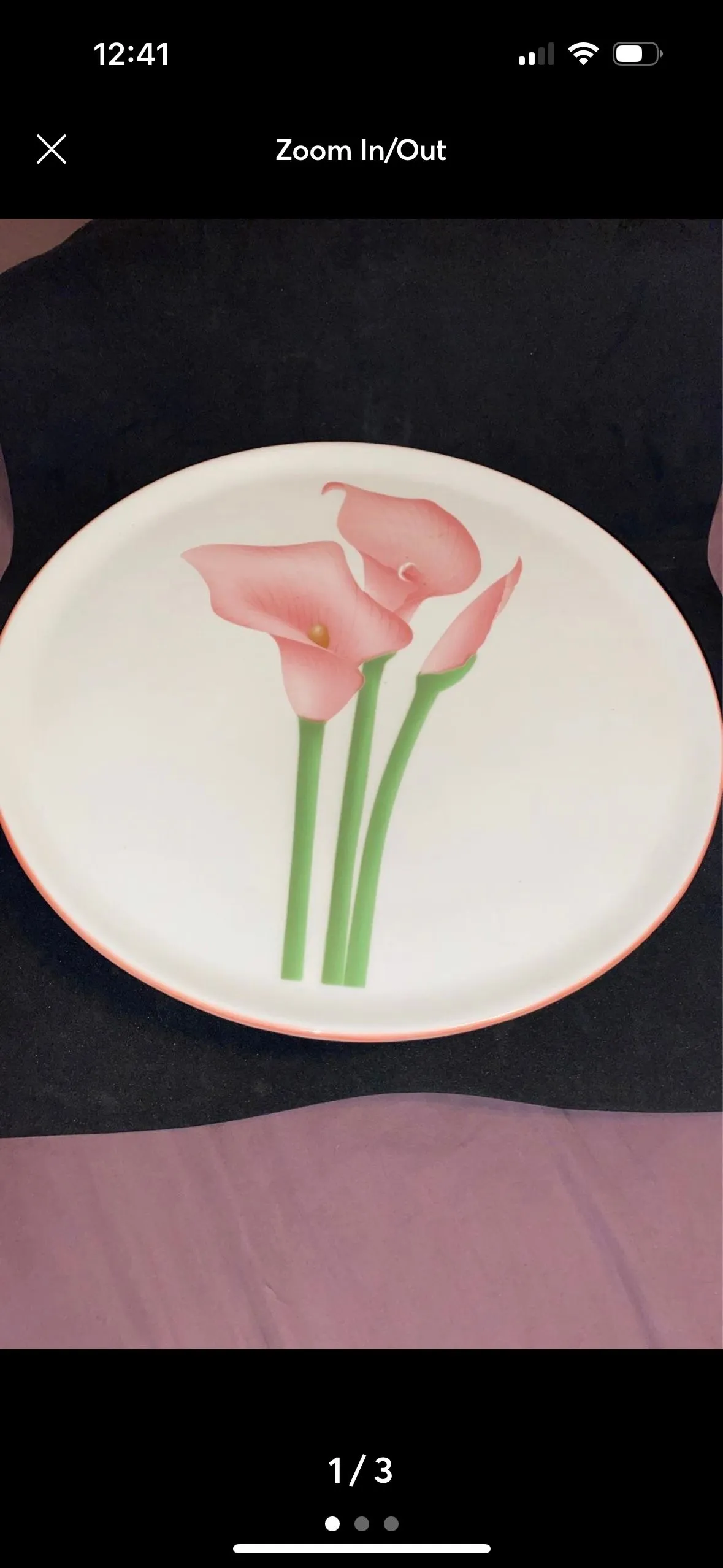Product image for Vintage Pedestal Easter Lily Cake Dessert Plate Dish 10.5”