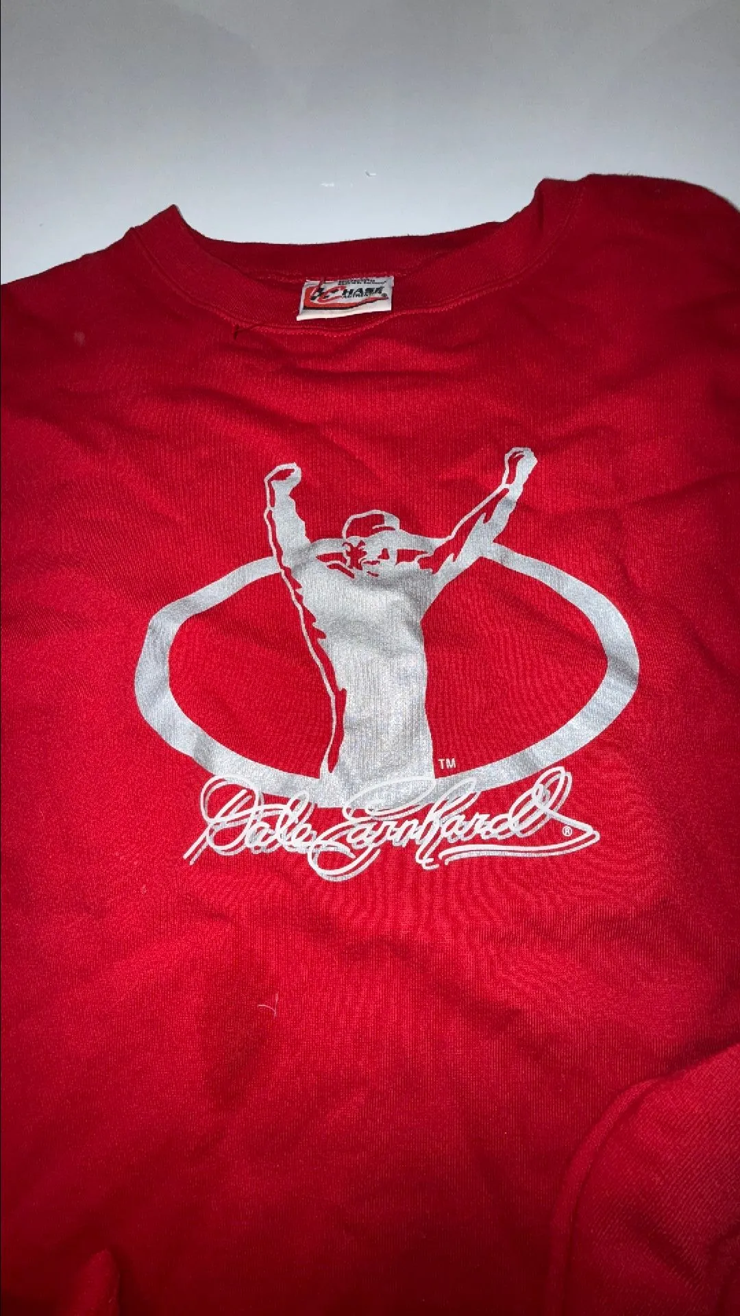 Product image for Vintage NASCAR Dale Earnhardt red crewneck