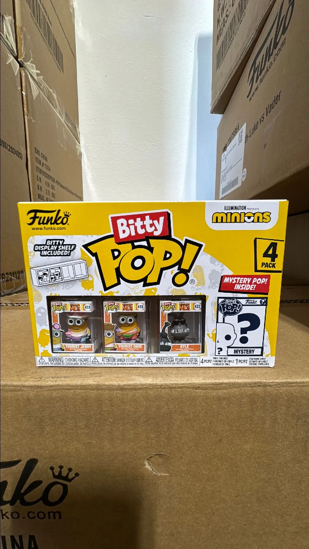 Product image for Bitty Pop! Minions Tourist Jerry 4 Pack
