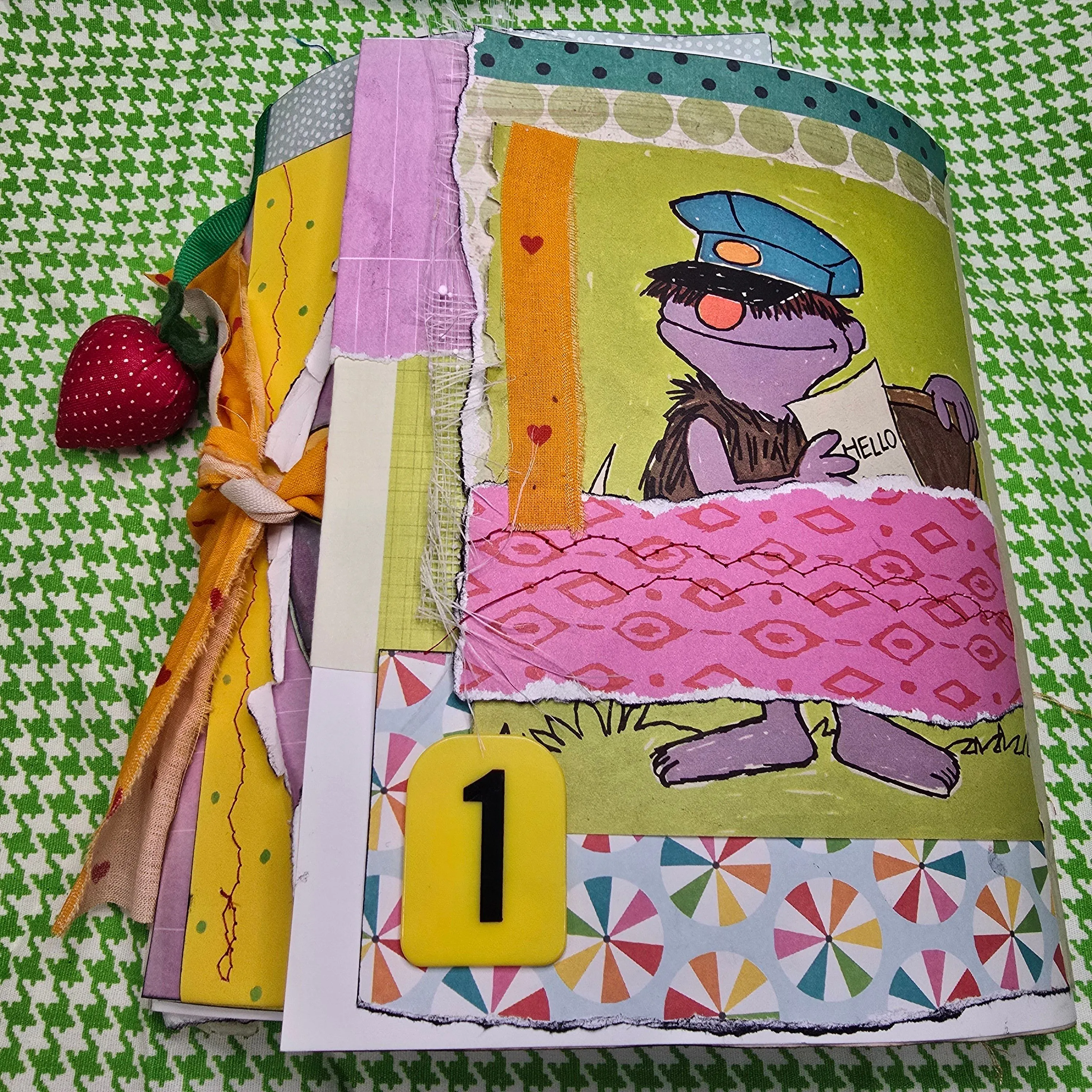 Product image for Upcycled Sesame Street themed Junk Journal With 2 Removable Mini Journals 