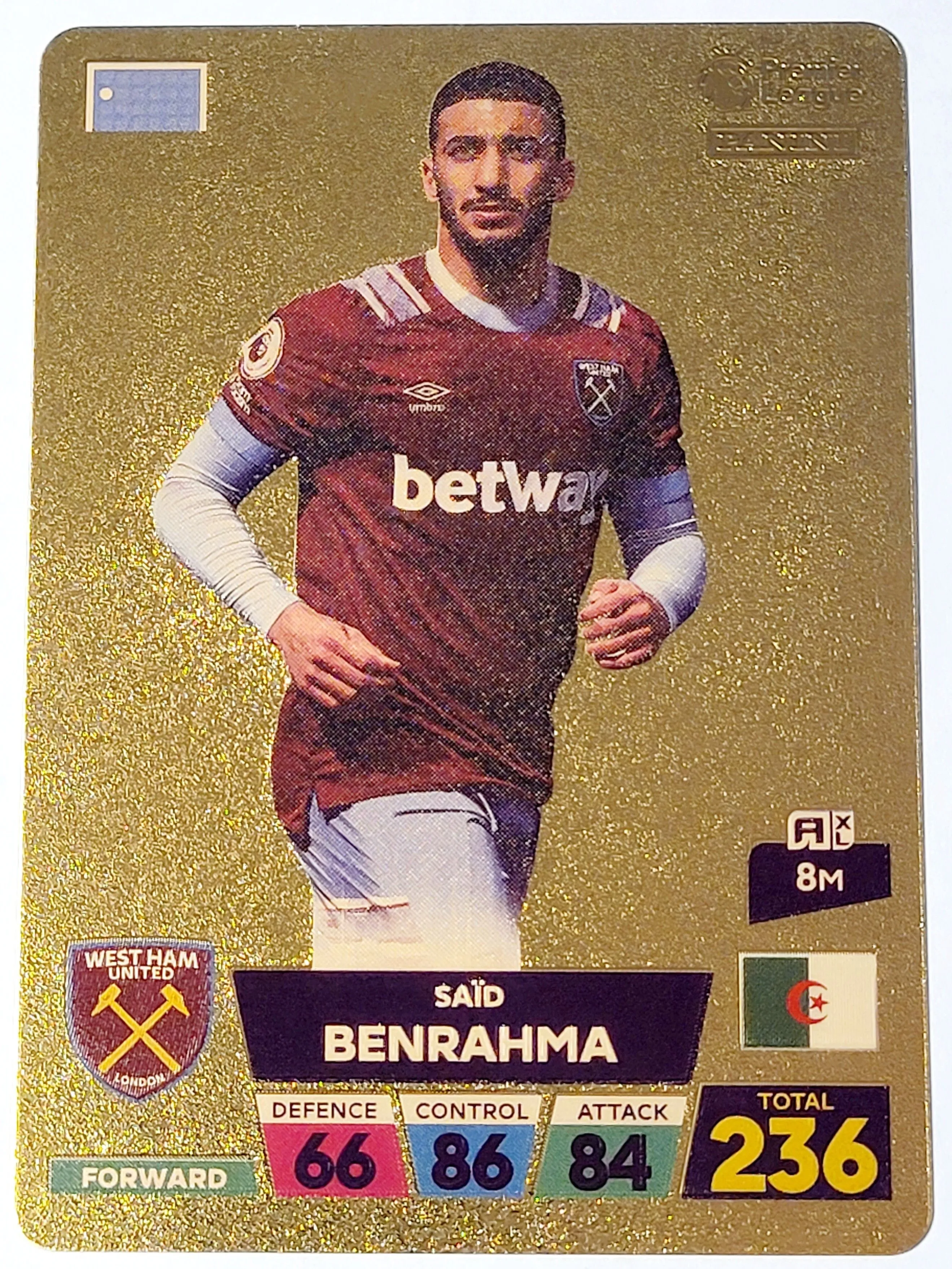 Product image for 2022 Said Benrahma 2022 Panini World Football Stars Plastic Gold Color Card NM Condition. Mohamed Sa