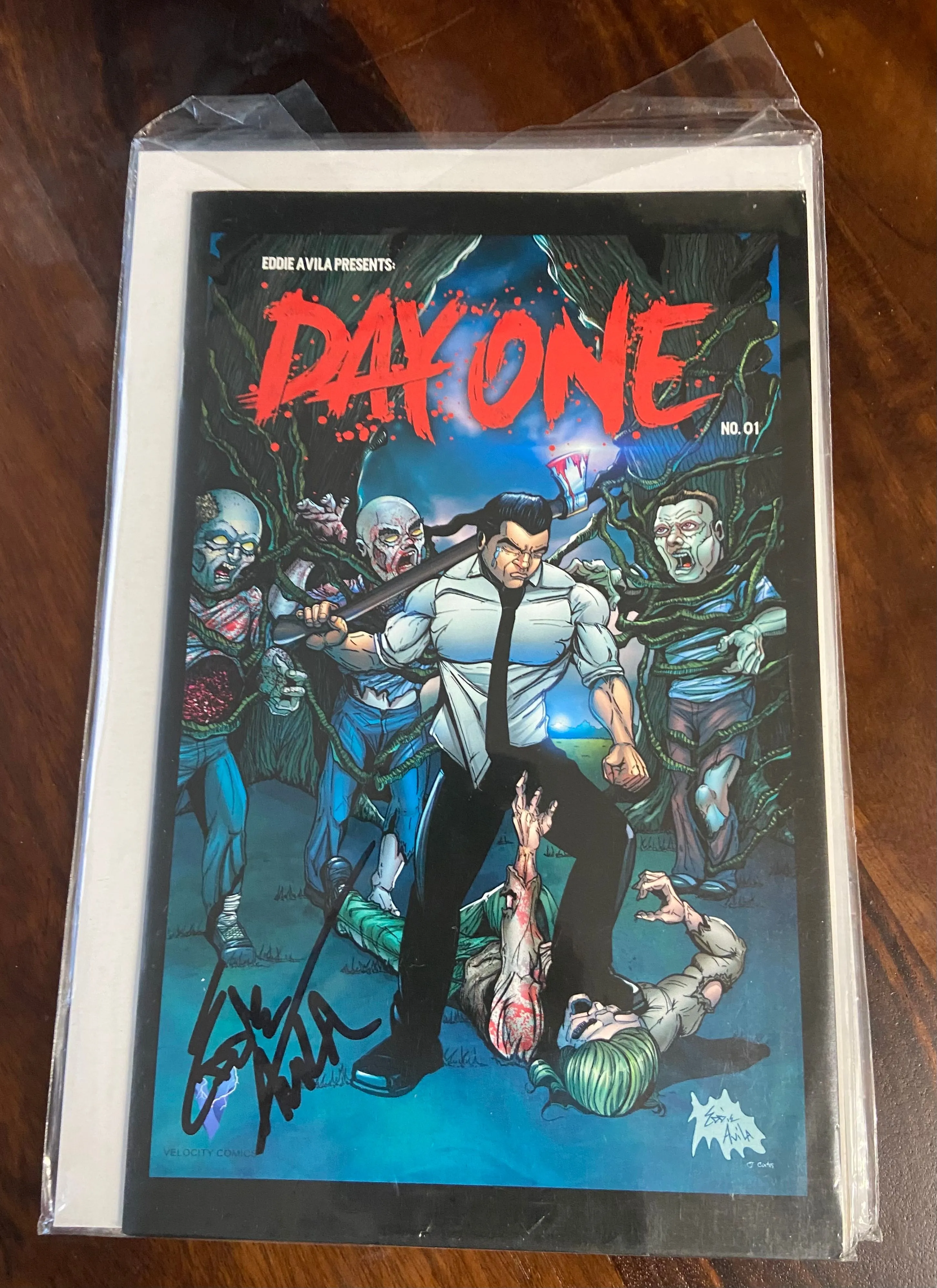 Product image for "Day One" The Comic Eddie Avila Comics Zombie Apocalypse Signed LIMITED PRINT