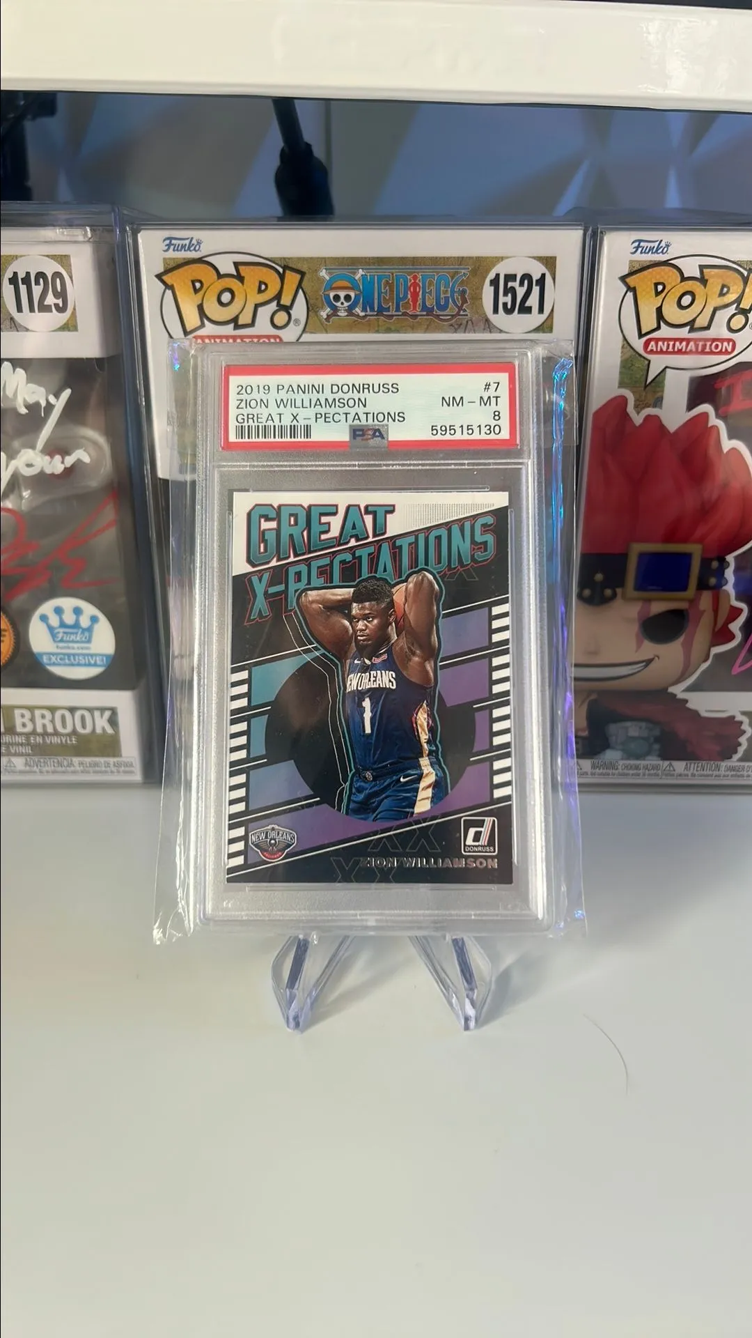 Product image for 2019 Panini Donruss Great X-Pectations Zion Williamson 7 Great X-Pectations PSA NM-MT 8