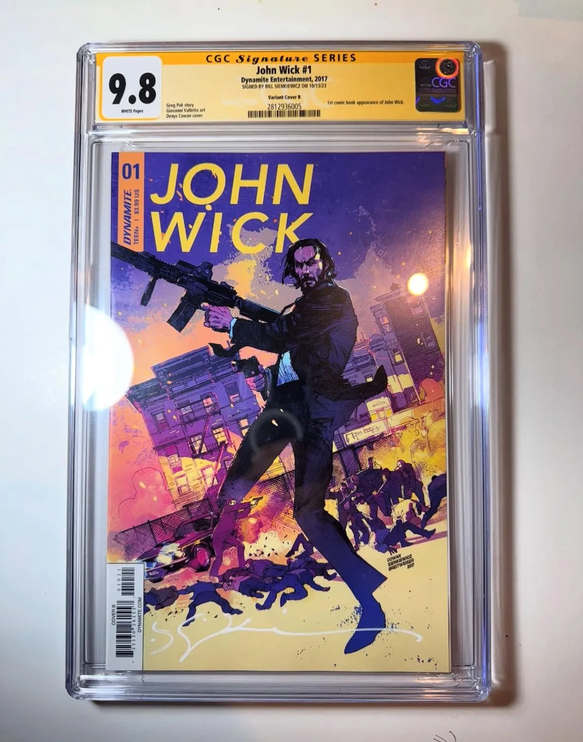 Product image for 🔑John Wick🔑Issue 1💥Cvr B💥Signed by Bill Sienkiewicz