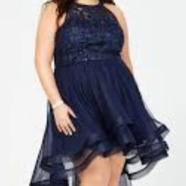 Product image for Party, Prom, Homecoming Dress. Plus Size 18, Dark Blue, Sequins, Sparkle, NEW, TLC Say Yes To Dress