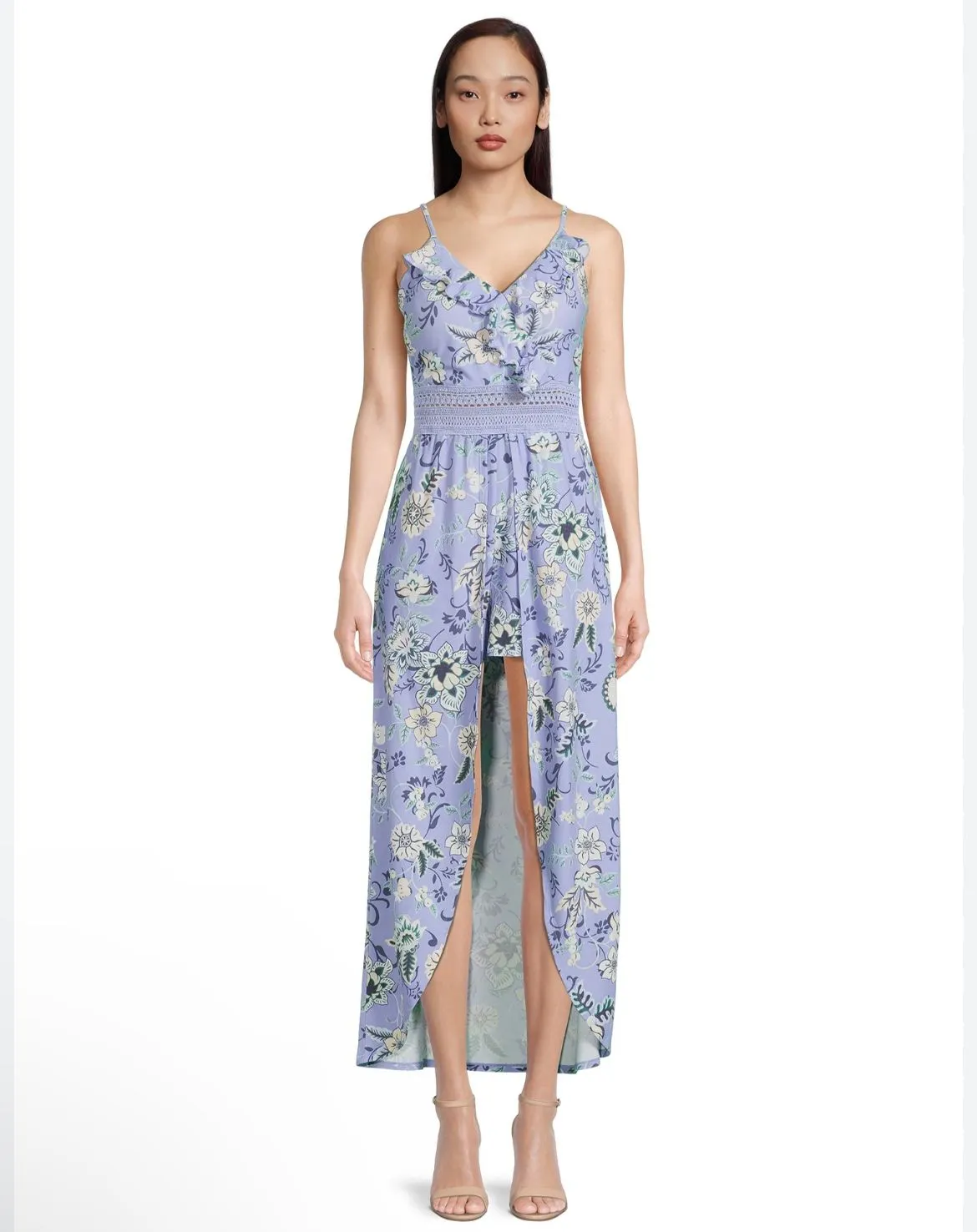 Product image for Lavender Floral Romper Maxi Dress XXXL (21)