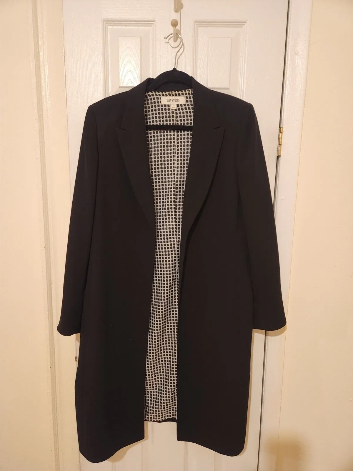 Product image for Suit Studio Knee Length Black Coat Size 14
