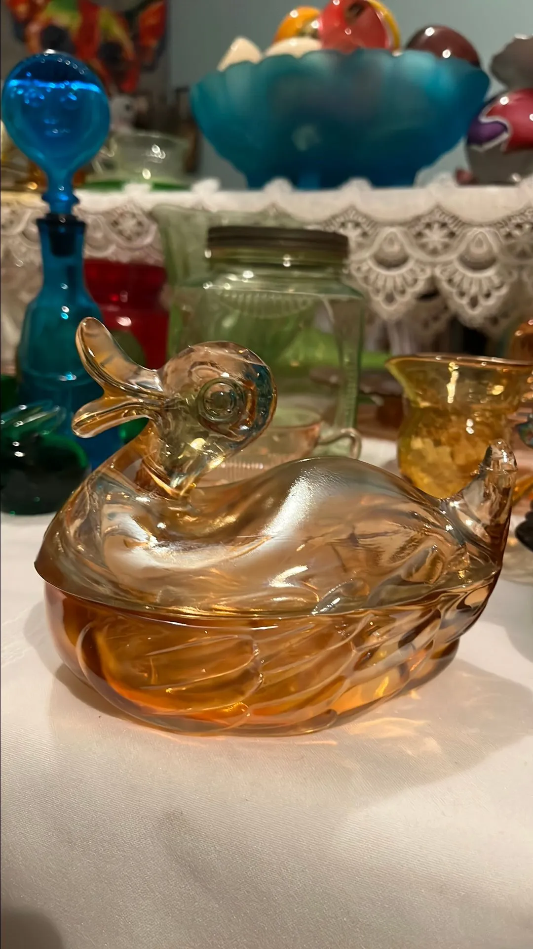 Product image for Carnival glass duck