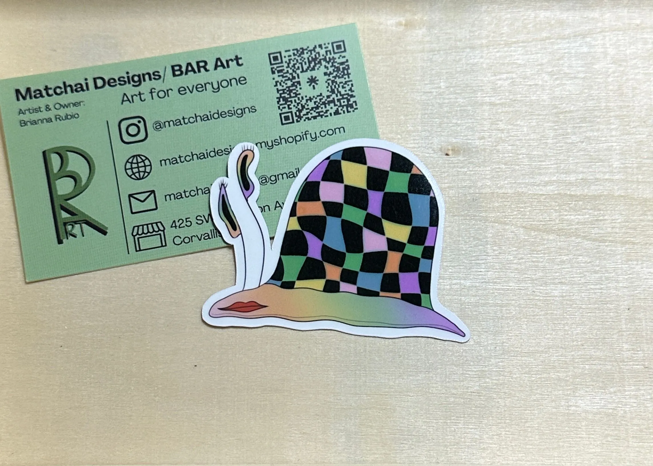 Product image for Checkerboard Snail Sticker